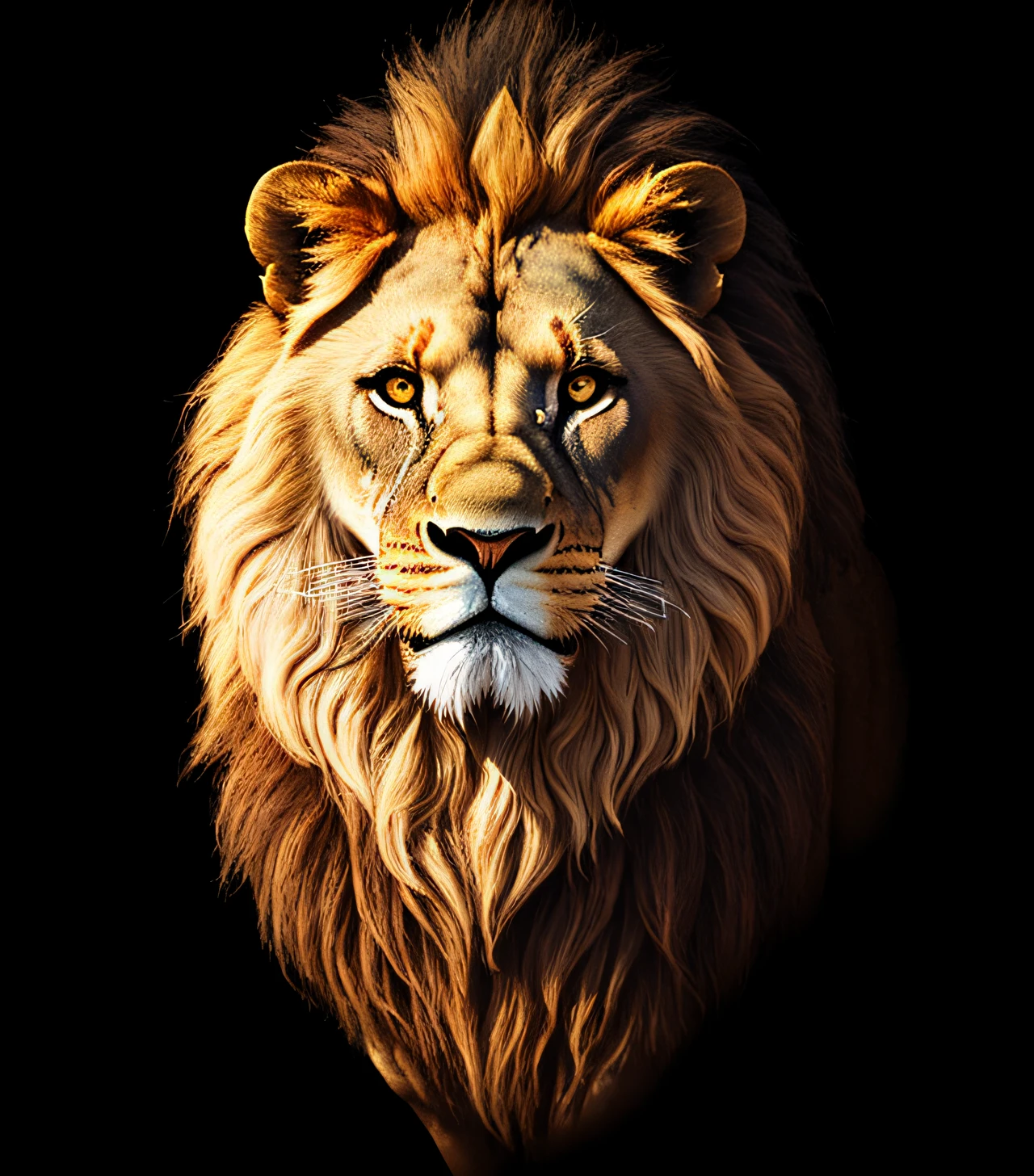 Lion portrait in profile