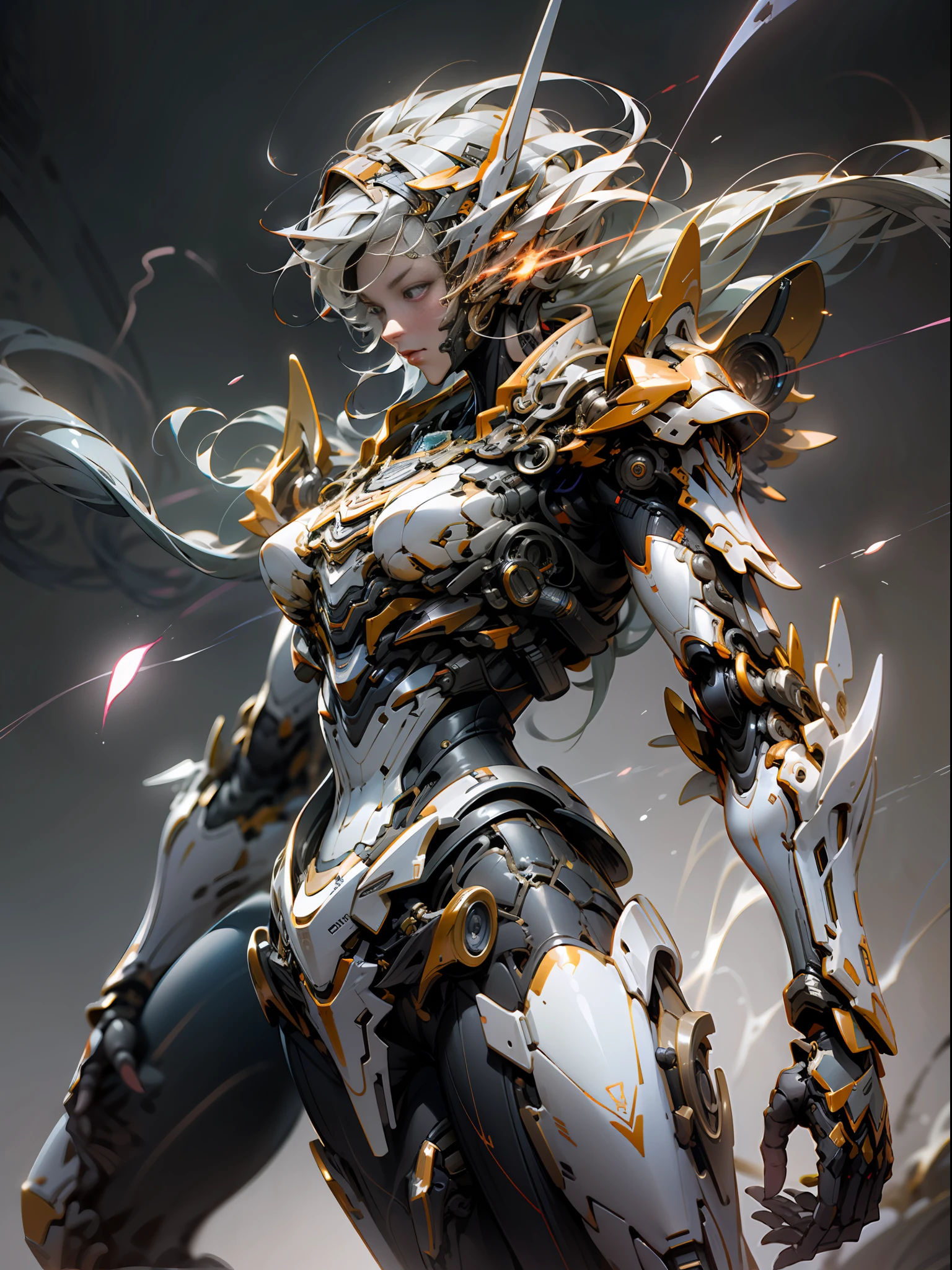 Masterpiece, Best quality, High quality, (Futurism: 1.1), Red Ghost Hunter, Lightning Surround, Lightning Flash, Swords Scattered Aside, (Cyberpunk Costume), Cinematic Lighting, (Exquisite Future), Beautiful and Beautiful, Ultra Detailed, Great Composition, Floating, Depth of Field, (Very Detailed CG, Unity 8k wallpaper), (Beautiful Detail Background), Beautiful Hair Detail, Dramatic Lighting, GOGETTA, Mecha, Best Quality, Ultra High Resolution, Photorealistic Realistic