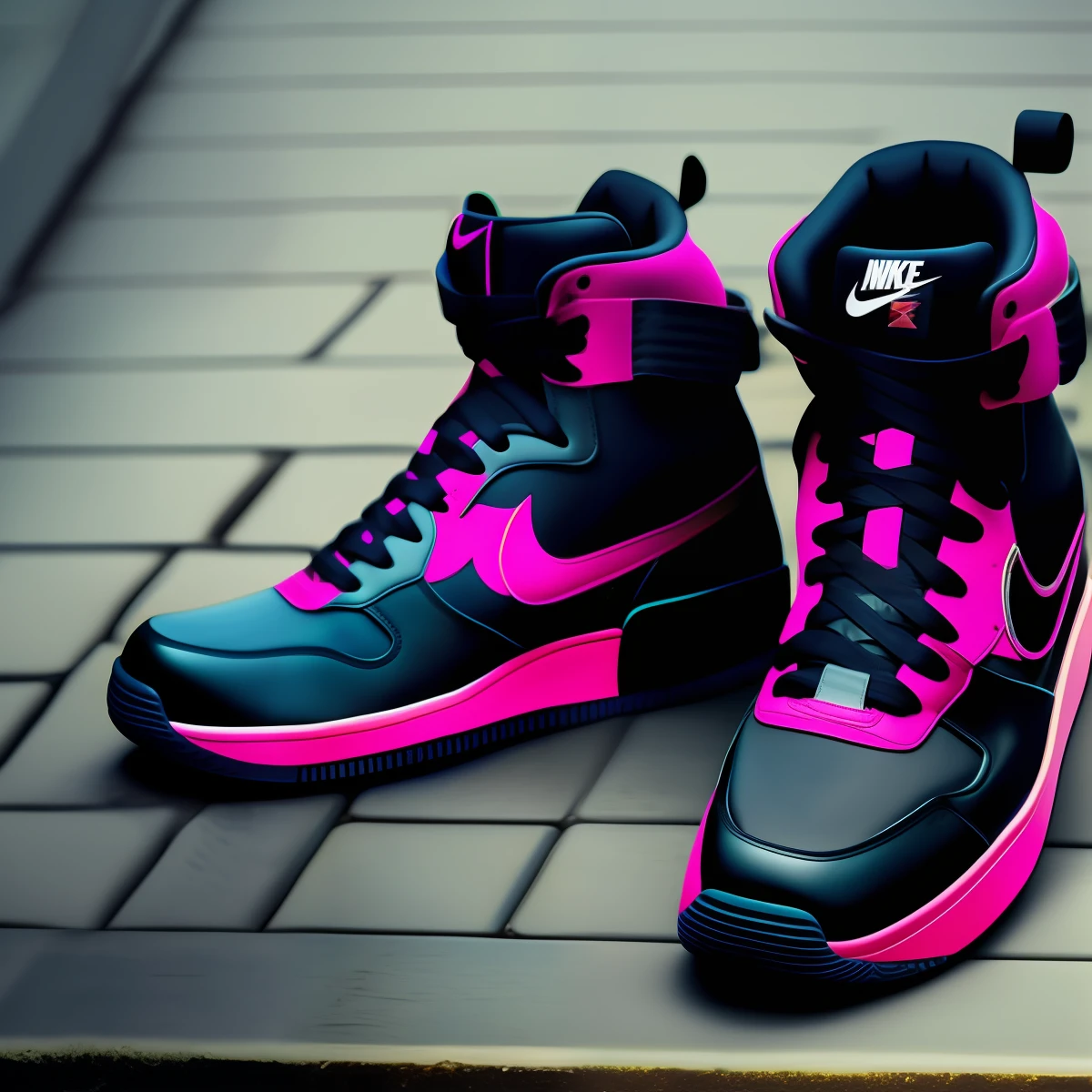 Create a cyberpunk-themed nike sneaker