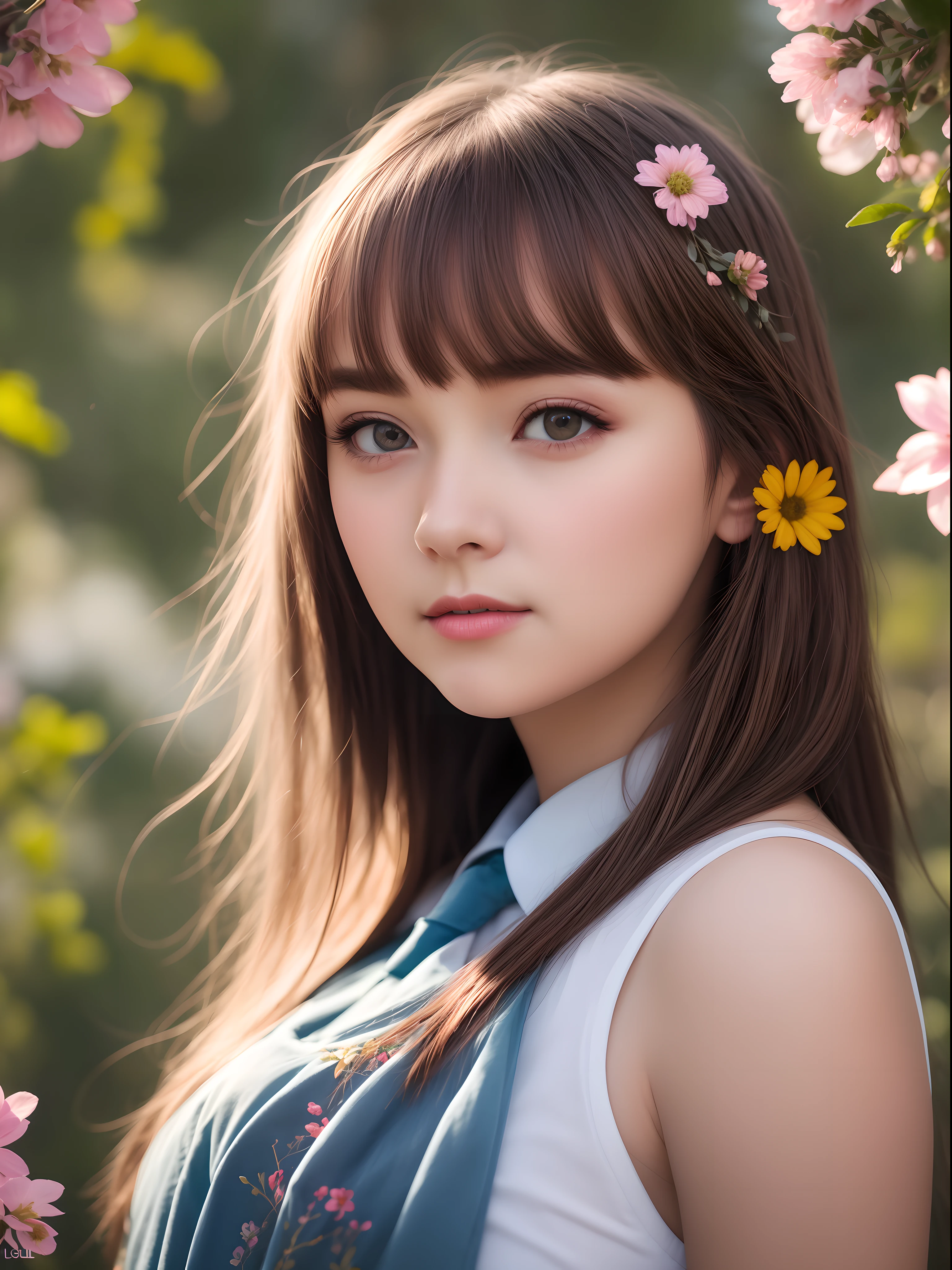 (best quality,masterpiece:1.2),(ultra-detailed background,detailed background,intricate detail,:1.1),
8k,RAW photo,realistic,epic,visually stunning,
(multicolored halo:0.8),cute,beautiful,happy,gladness,willowy,iridescence,
1girl,Caucasian, (solo:1.2), (loli:1.4),upper body,covered in flowers,(multicolored:1.1),
Rainblw Colors, pastels, Volumetric Lighting, fairycore, dreamcore,