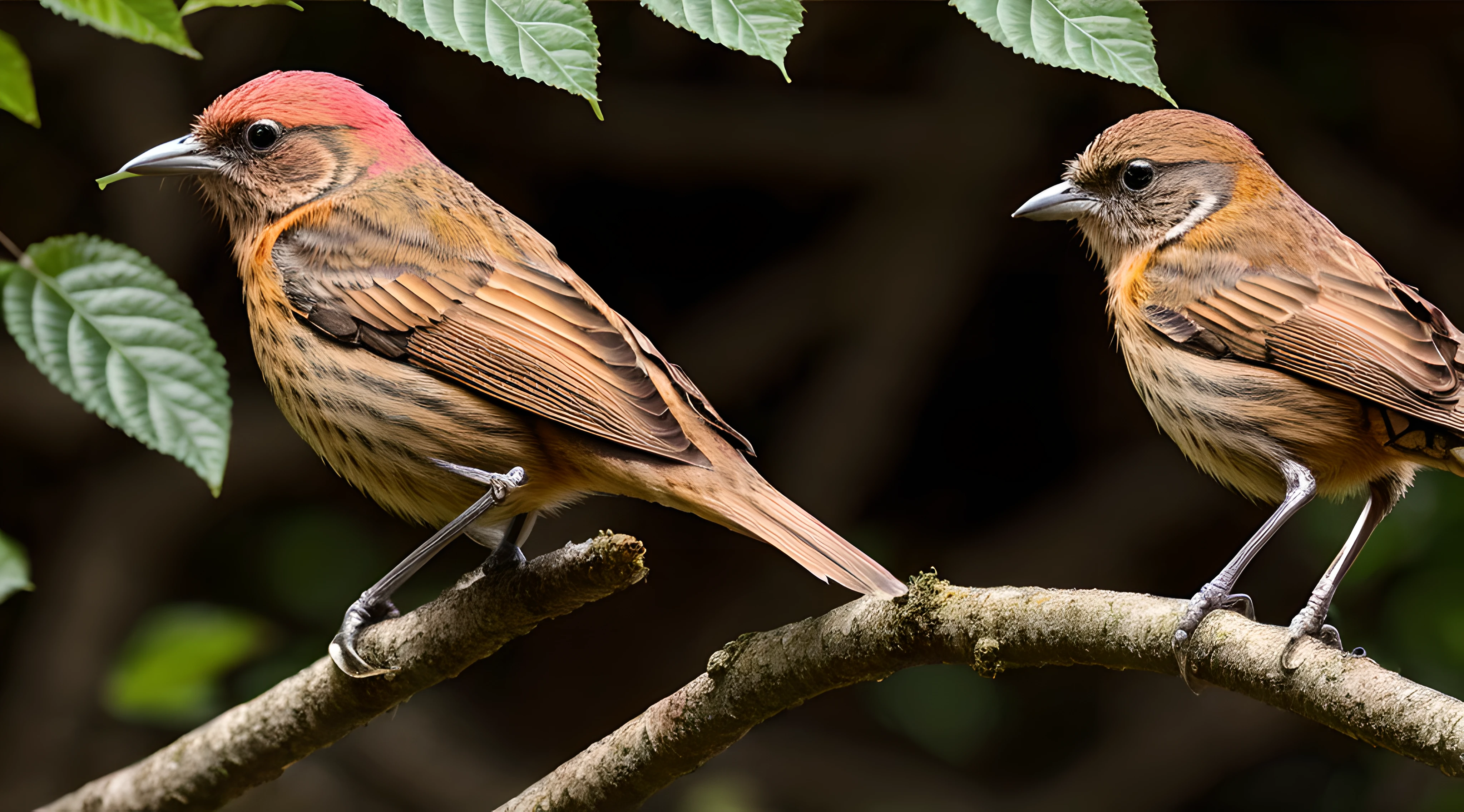 (masterpiece, best quality:1.2), ultra-detailed, Pink and brown bird, (realistic:1.5),