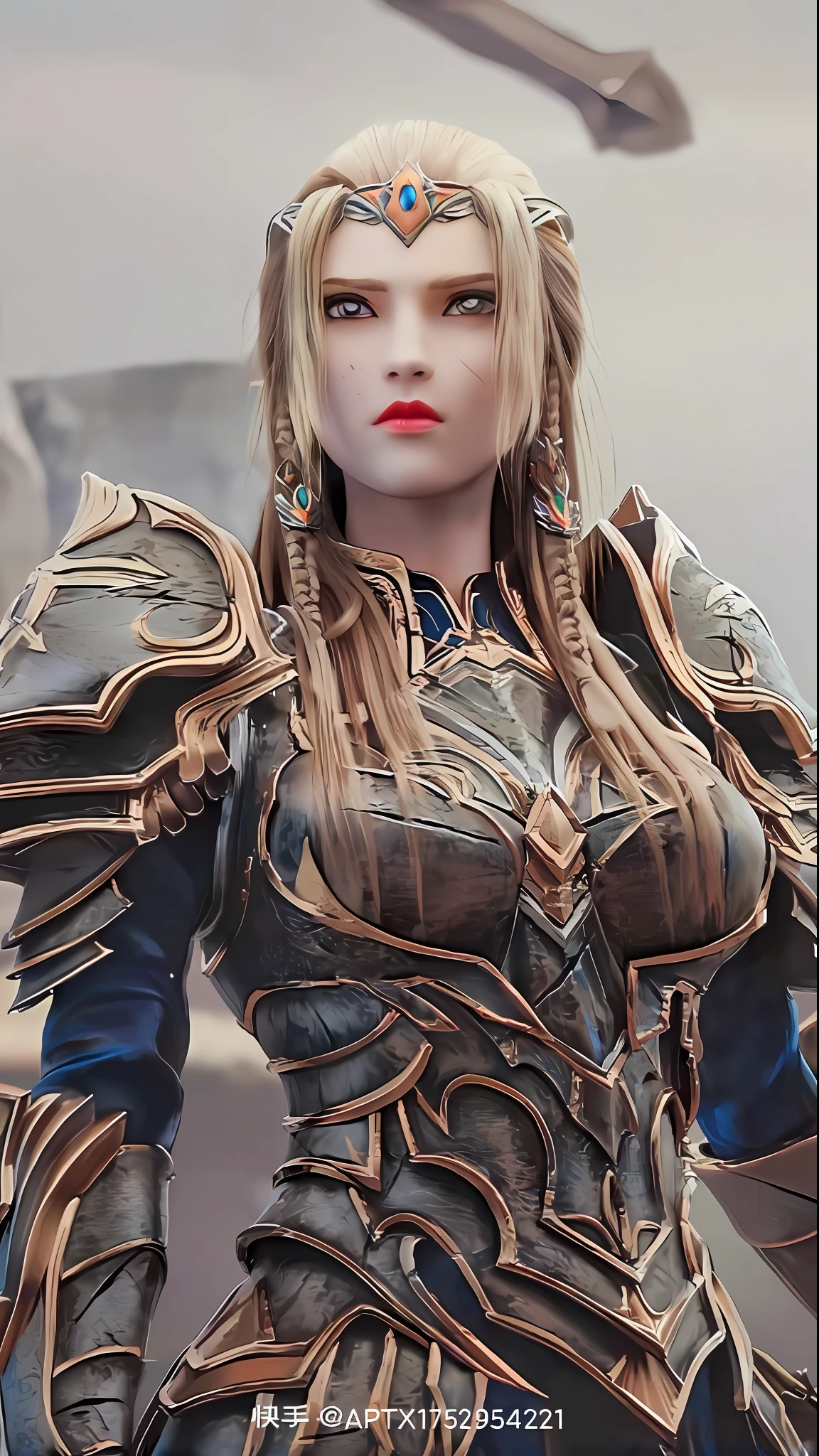 a close up of a woman in armor with a sword, photogenic details on armor, gorgeous female paladin, wow 4 k detail fantasy, wearing fantasy armor, stunning armor, intricate armor details, hyperdetailed fantasy character, beautiful armor, fantasy paladin woman, 4 k detail fantasy, detailed fantasy armor, ornate cosplay, very beautiful elven top model