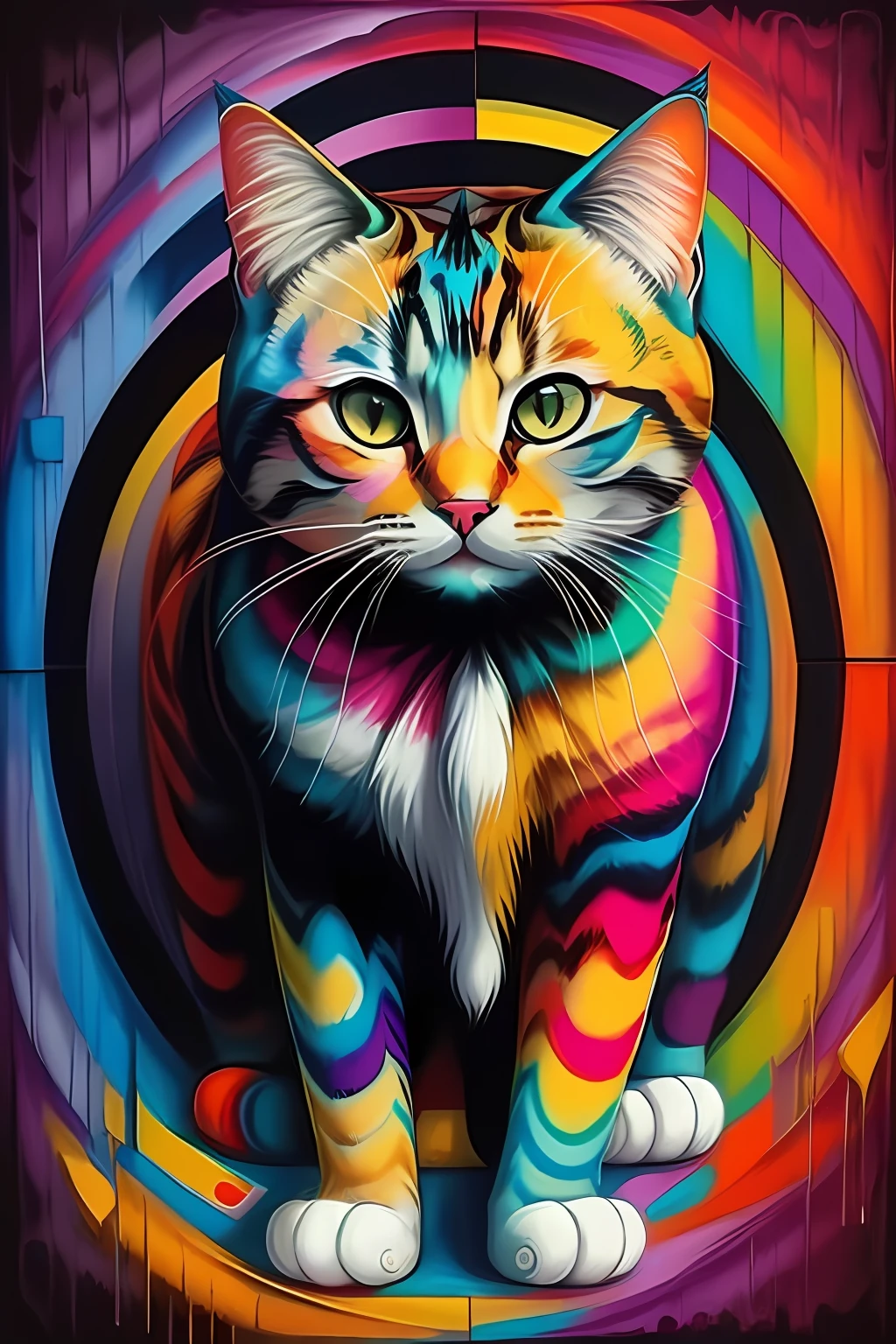 (Cat), Eduardo Kobra padding ,wall PORTRAIT geometric multidimensional, art, chibi,
yang08k, beautiful, colorful,
masterpieces, top quality, best quality, official art, beautiful and aesthetic,
