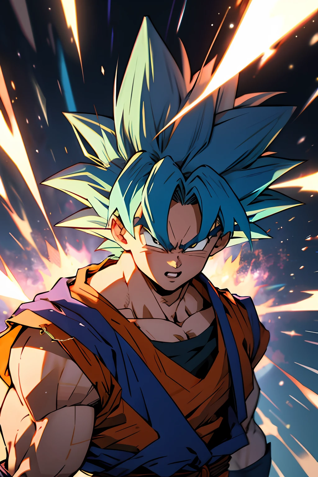 Goku como supersayajin blue
