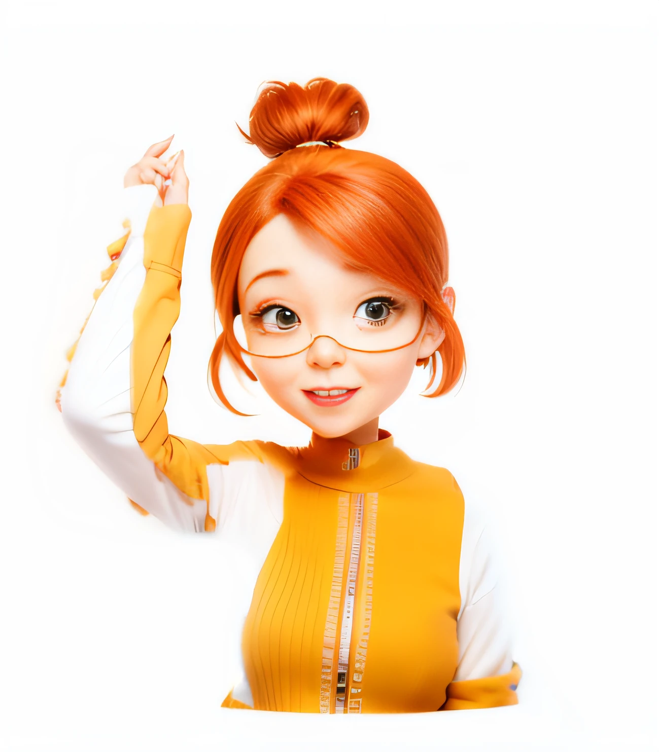 knitted blouse with orange, Gucci.