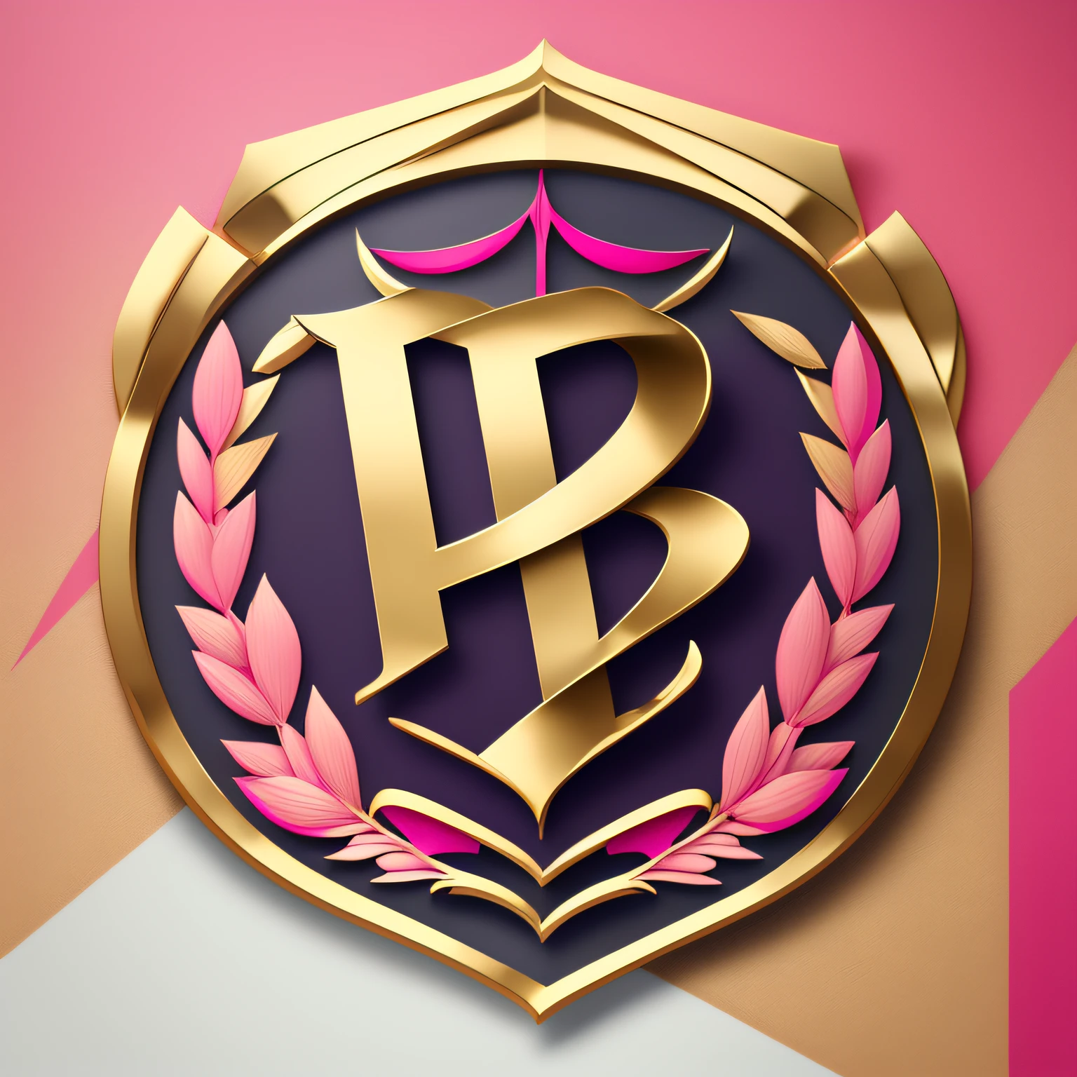 create a logo with the letter LN of the alphabet, LN, LN name, letter, alphabet, logo, logo, brand, emblem, coat of arms, technological coat of arms, modern logo, store logo, pink and gold color --auto