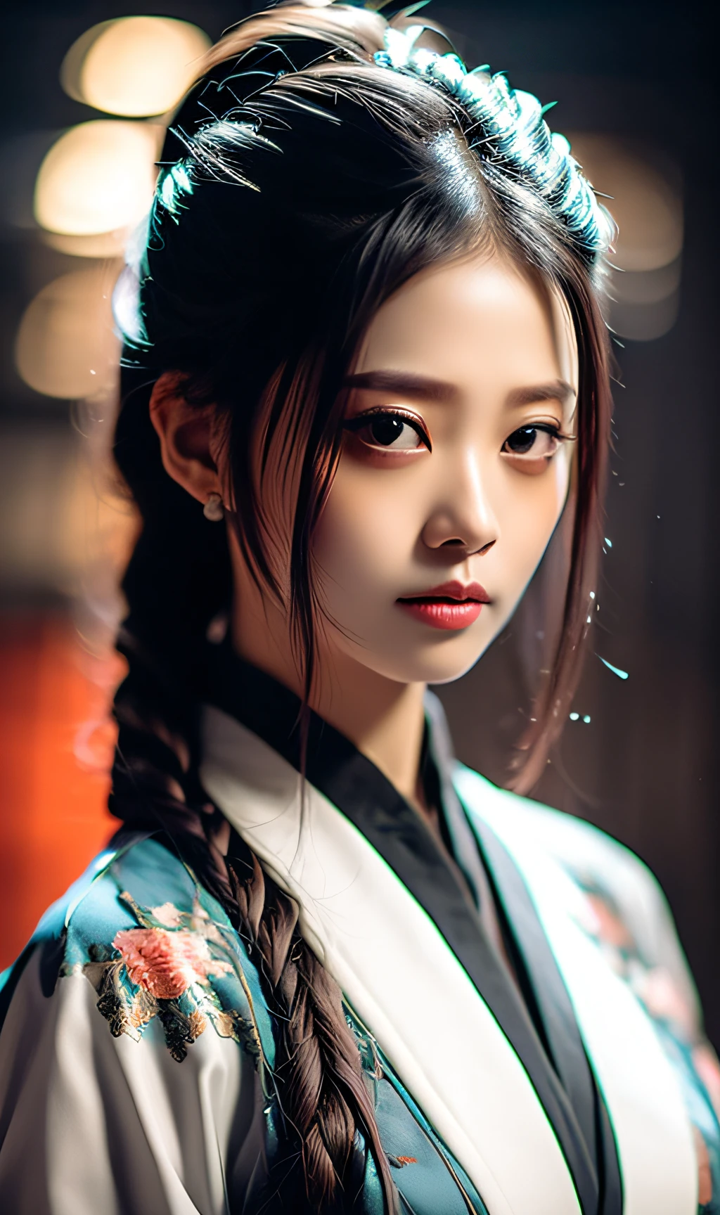 best quality, masterpiece, highres, wuxia 1girl, china dress, super Beautiful face, super beautiful eye, super beautiful hair