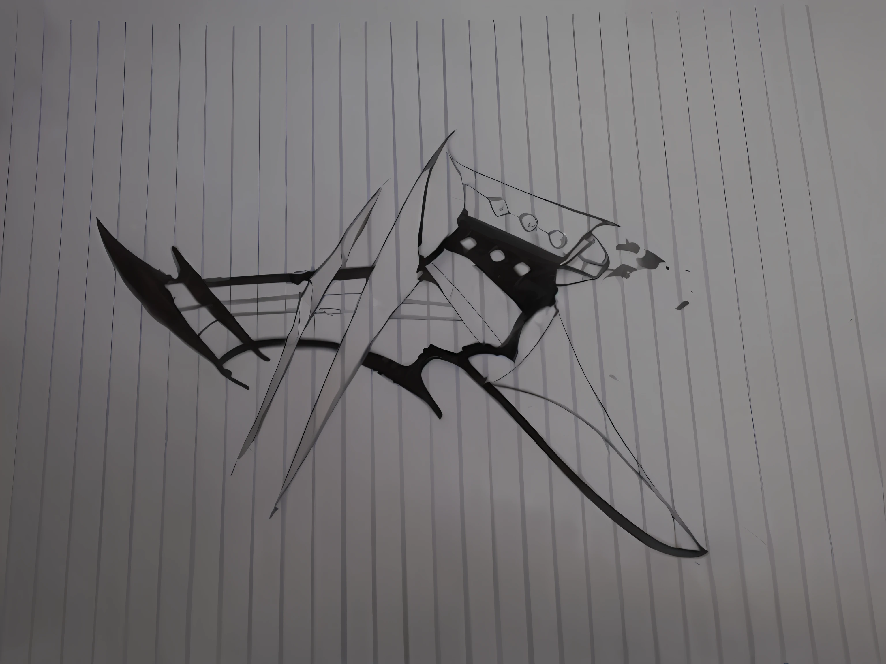 drawing of a kite with a black and white design on it, with out shading, artistic drawing, simple drawing, drawn on paper, concept tattoo design, futurism!!!!!, unknown artstyle, doodle, pen on paper, complex composition!!, a drawing, abstract!!, scythe design, concept art!!, inspired by Ren Bonian, sword design, hand drawn --auto