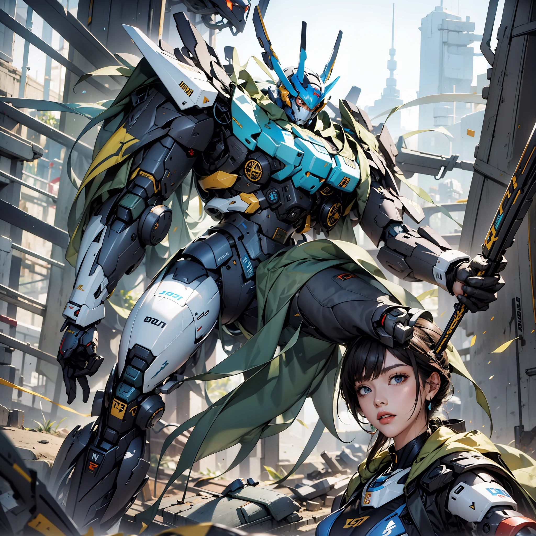 Spear, mech, blue