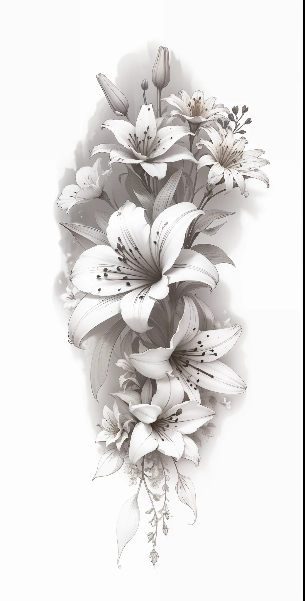 I want a precise design only with maximum quality lilies
