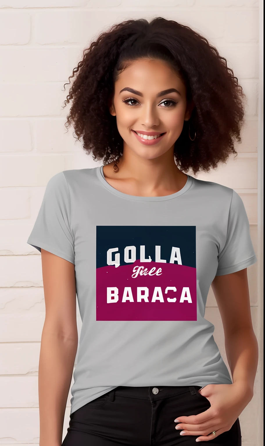Women's T-shirt white bald collar