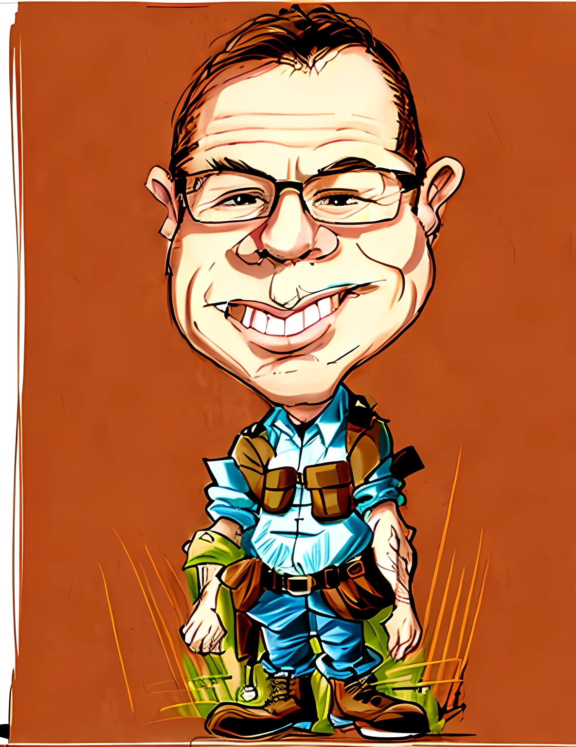a drawing of a man with glasses and a backpack, caricature!!!, caricature, caricatural, caricature style, alarcon caricaturista, caricaturist, cartoon portrait, professional sketch, cartoon drawing, caricature illustration, head and waist potrait, cartoon art, charicature, realistic cartoon, cartoon character, in cartoon style, david baldeon comic art