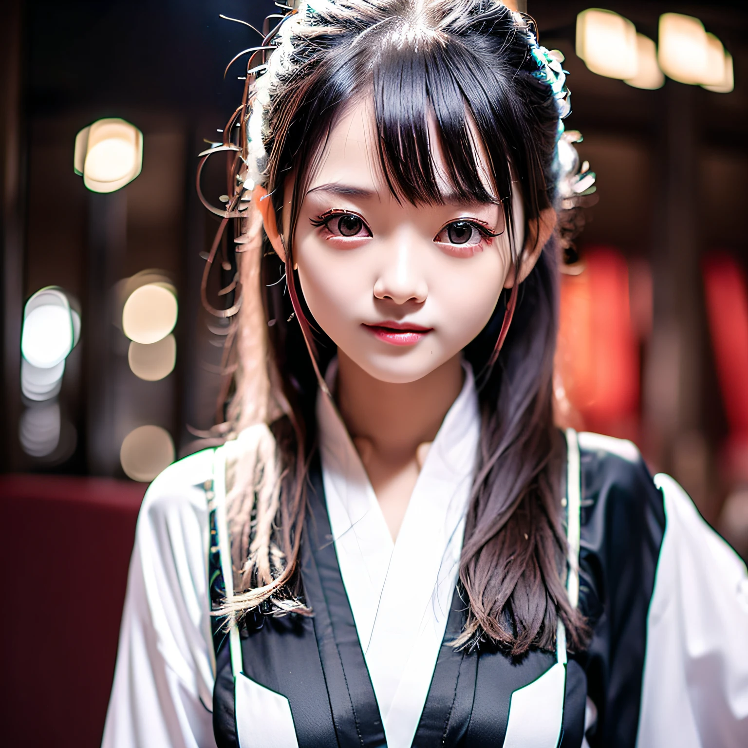 Chinese style nun, 3-year-old girl, cute, smiling, --auto