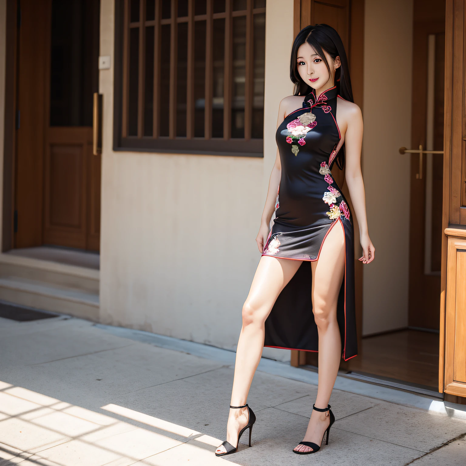 Long legs, cheongsam, beauty, standing, sexy