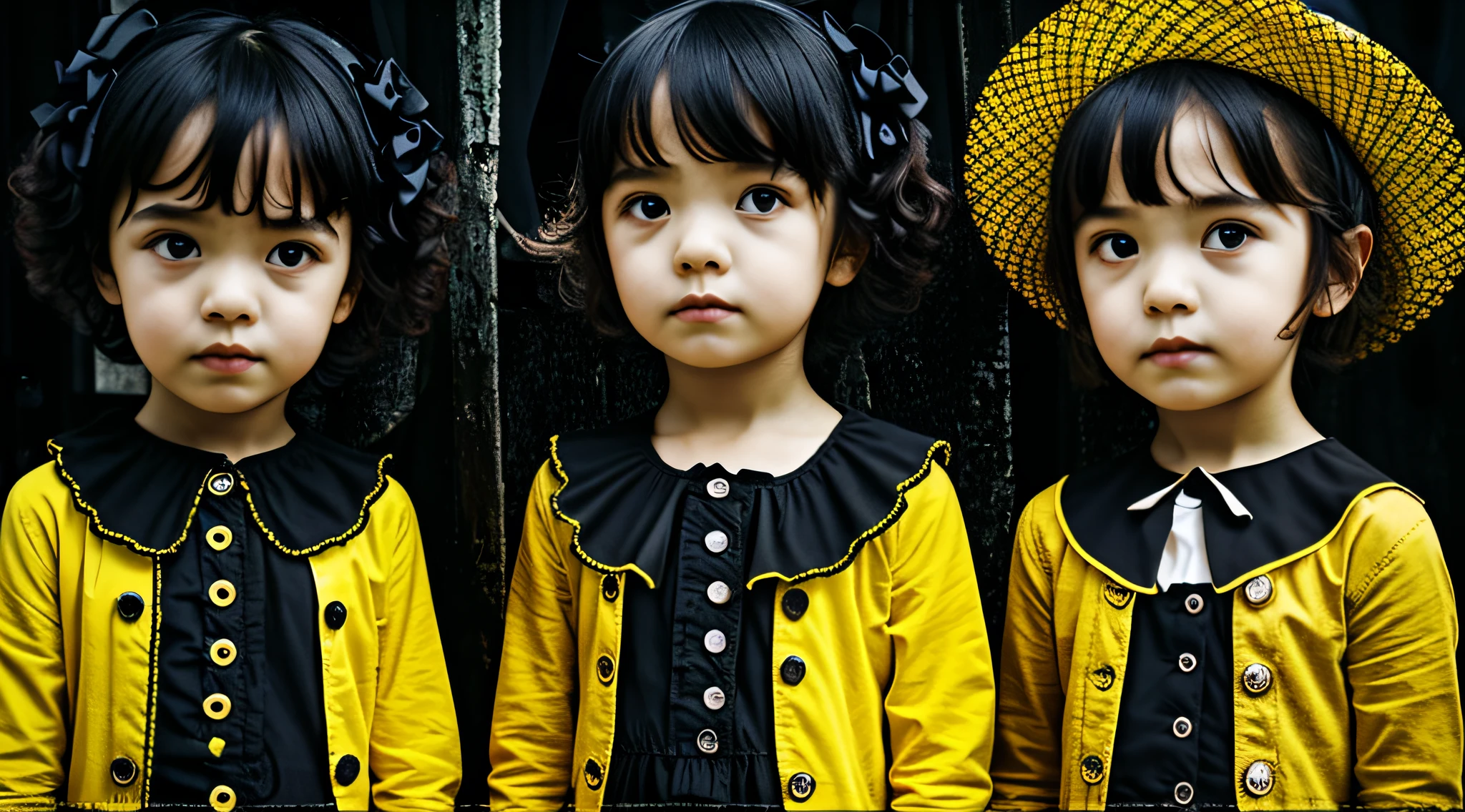 GOTHIC CHILDREN YELLOW CLOTHES