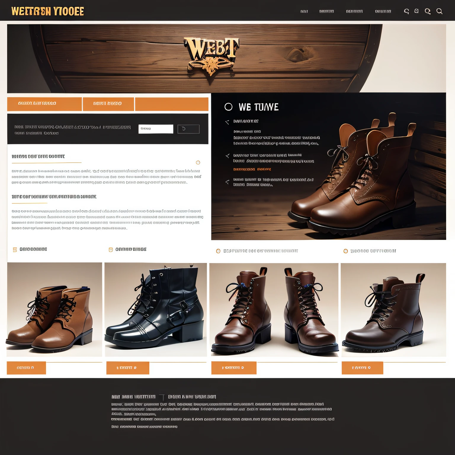 layout for western boots webshop --auto