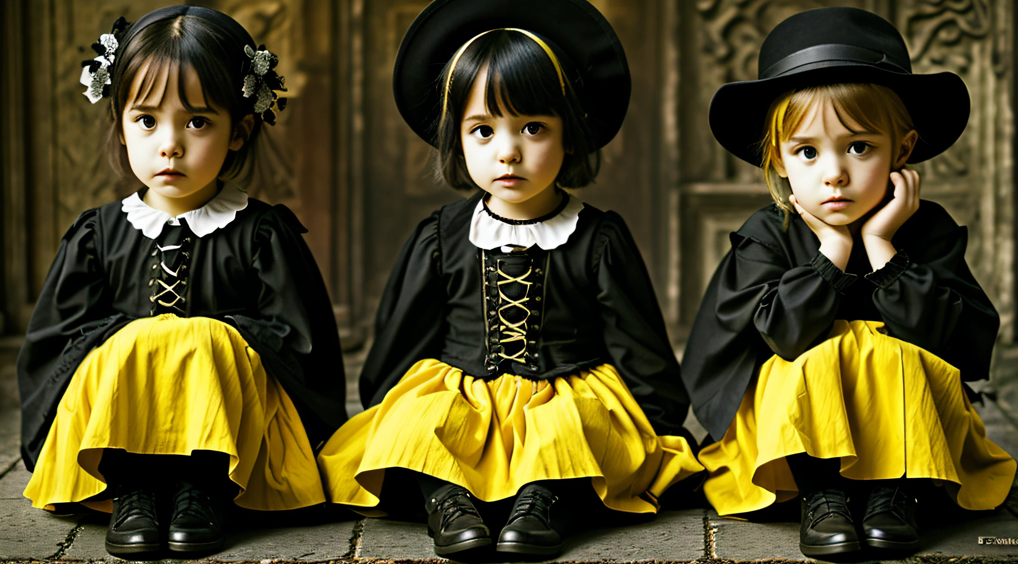 GOTHIC CHILDREN YELLOW CLOTHES