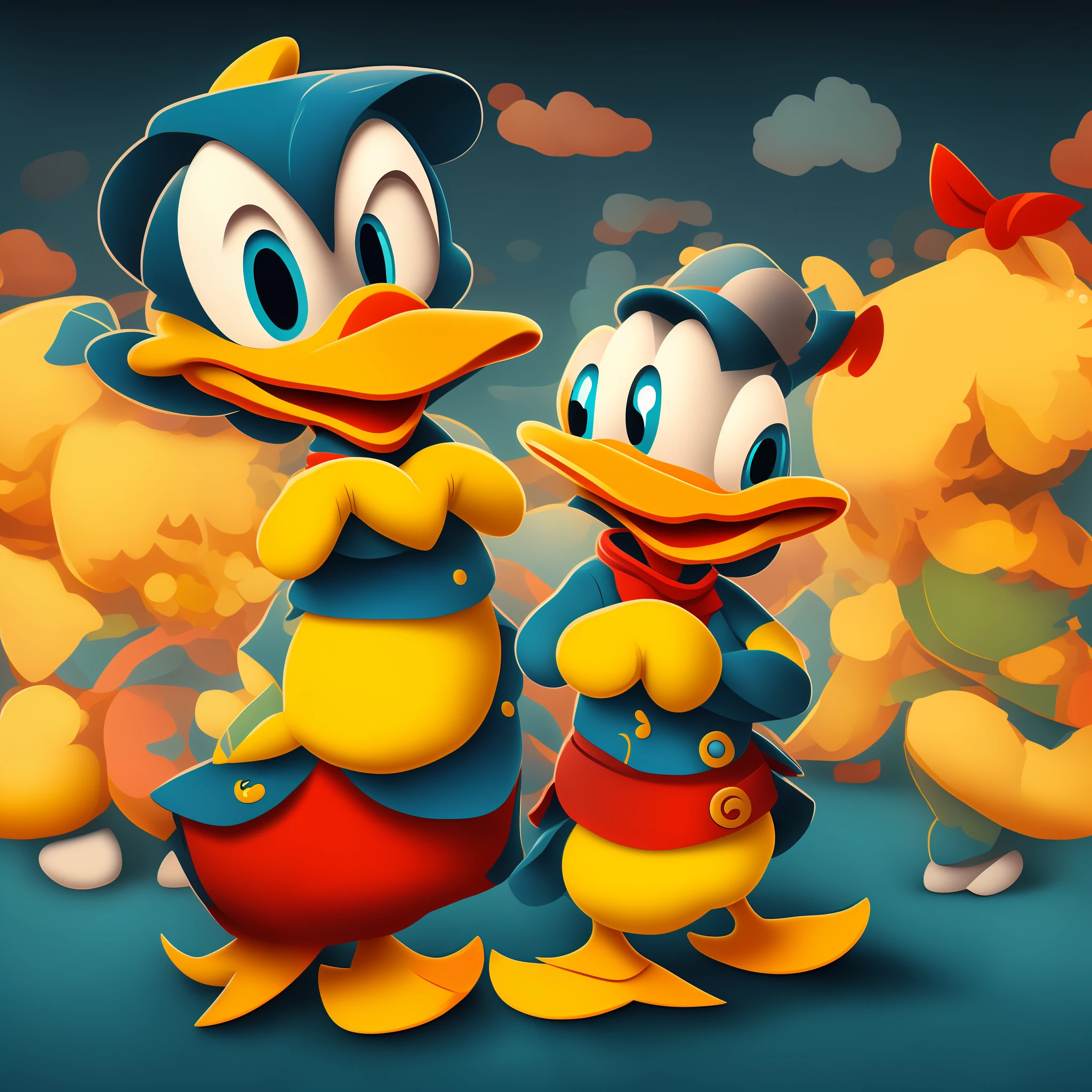 Donald Duck, yellow, 8k delicate --auto