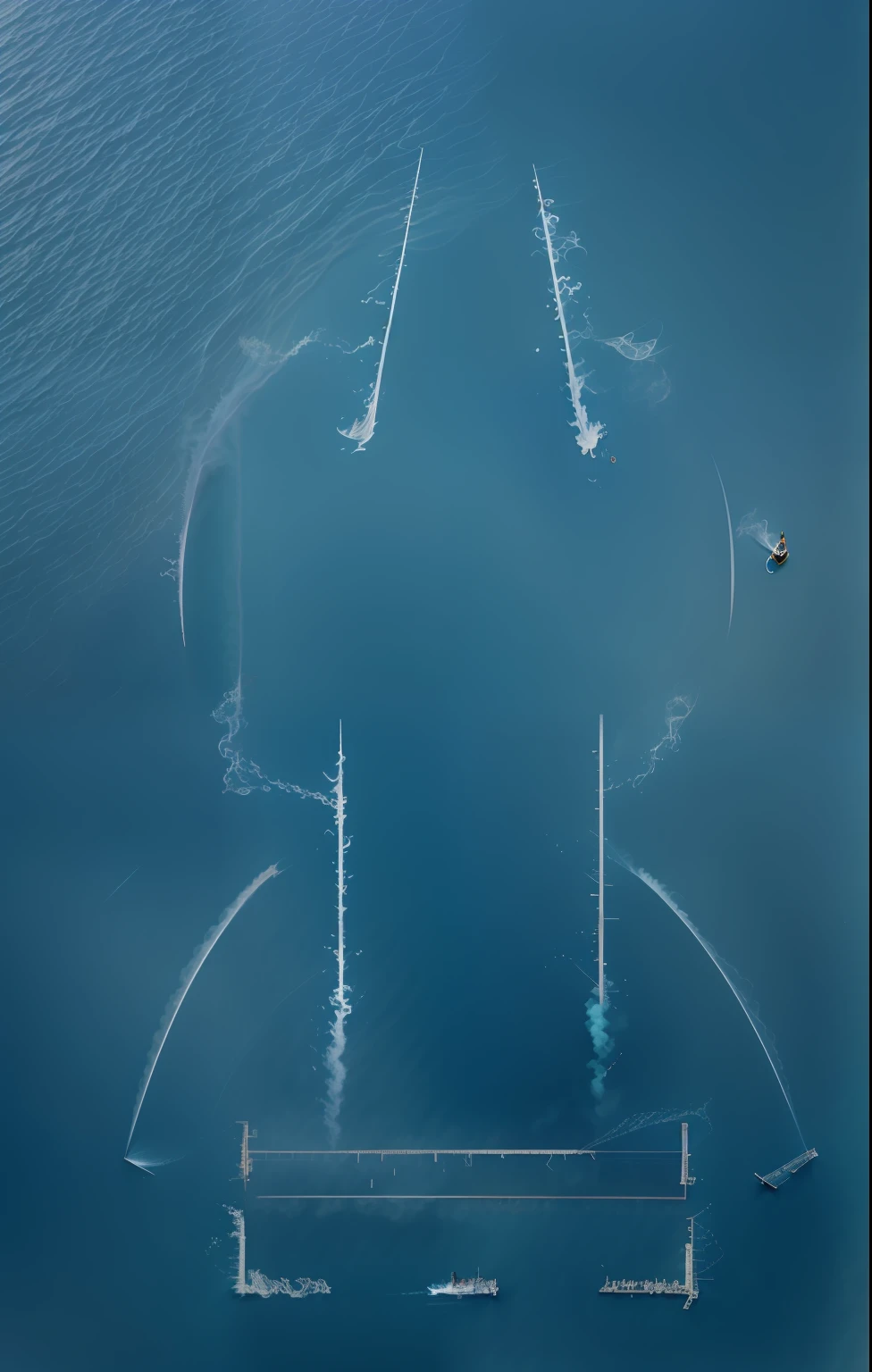 Waves in the sea, smoke waves