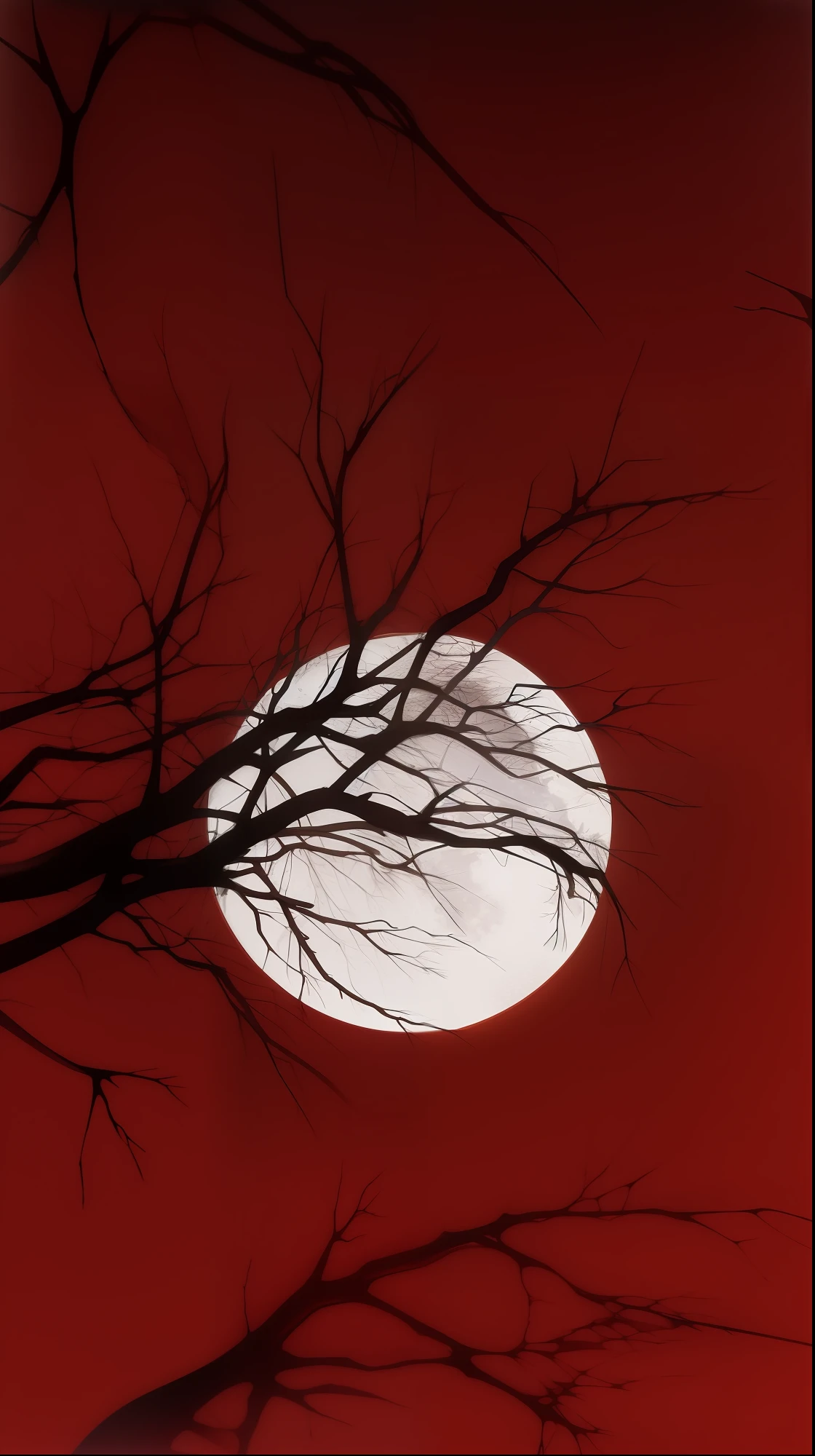 a close up of a tree with a full moon in the background, red moon, full bloody moon, detailed crimson moon, full blood moon, full red moon, blood moon, blood red moon, during a blood moon, blood moon background, huge red moon, blood red cresent moon, in front of a full moon, epic red - orange moonlight