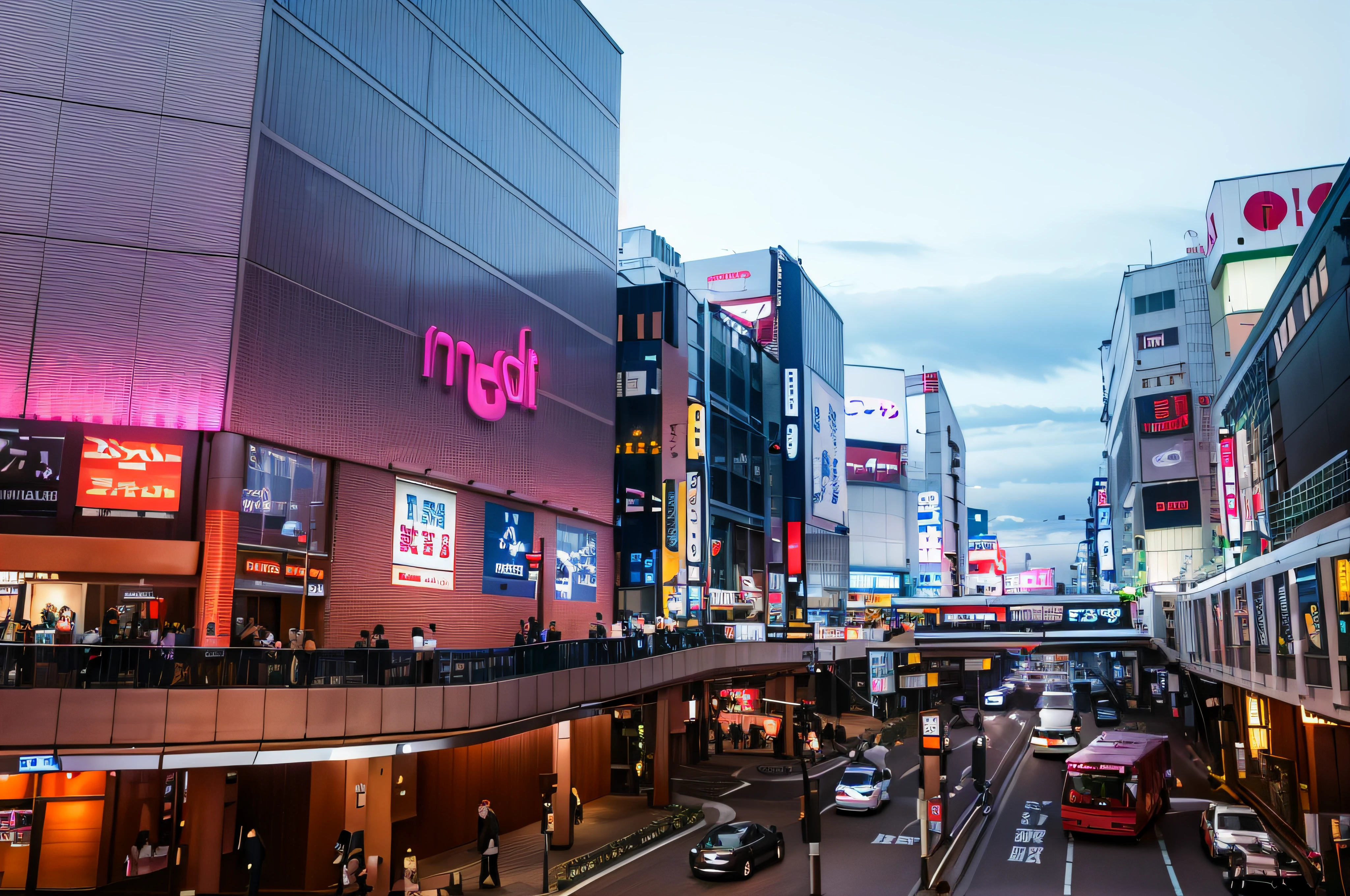 There are a lot of cars running on the streets of the city, downtown Japan, Neo Tokyo, neat dense buildings, Tokyo, Mall, (Neo Tokyo), Shibuya, Neo Tokyo, Shibuya Shibuya, taken with Sony A7R camera, lots of shops, Shinjuku in Tokyo, Tokyo - Esk Town