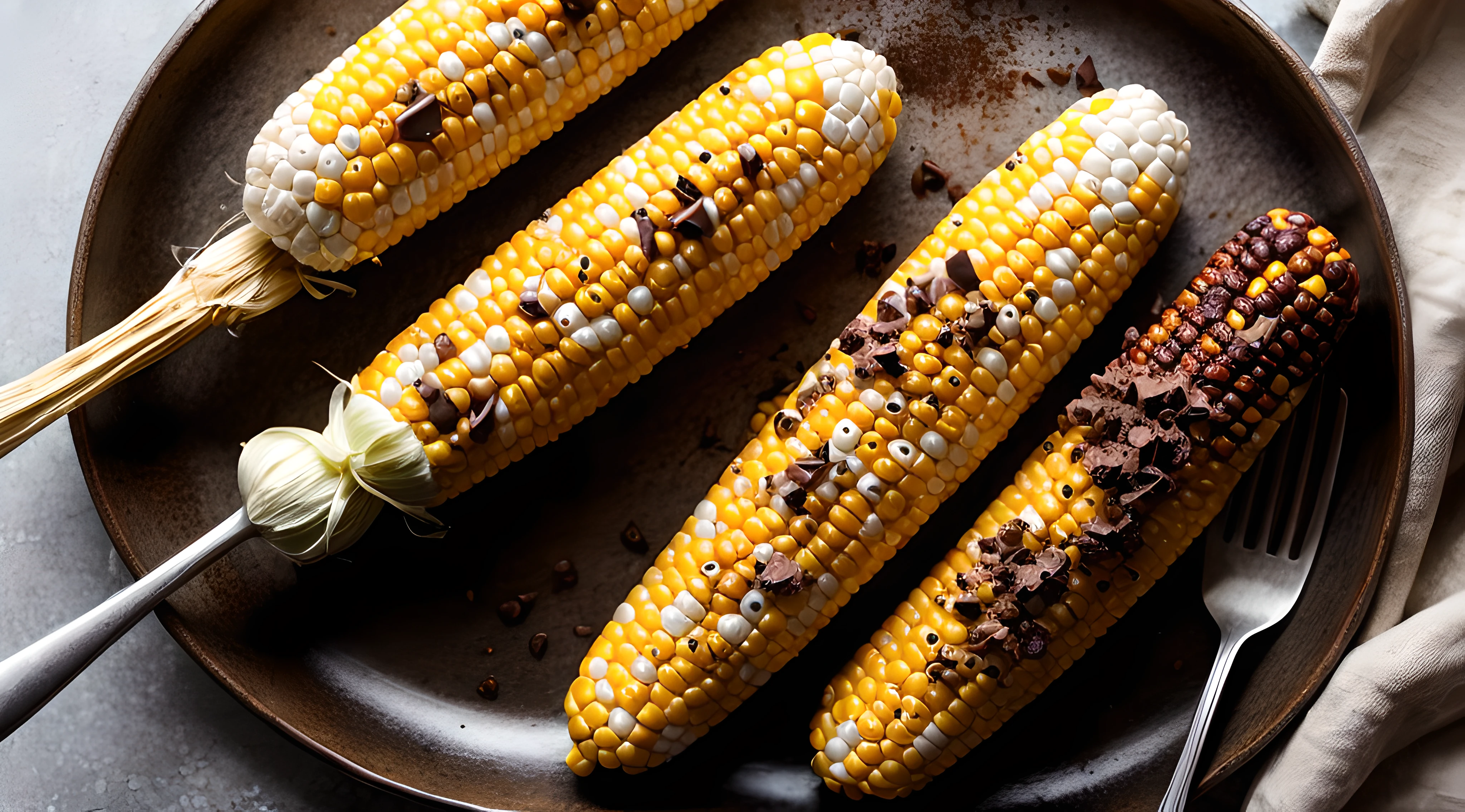ChocolateWetStyle corn on the cob with WhippedCreamOnTopStyle