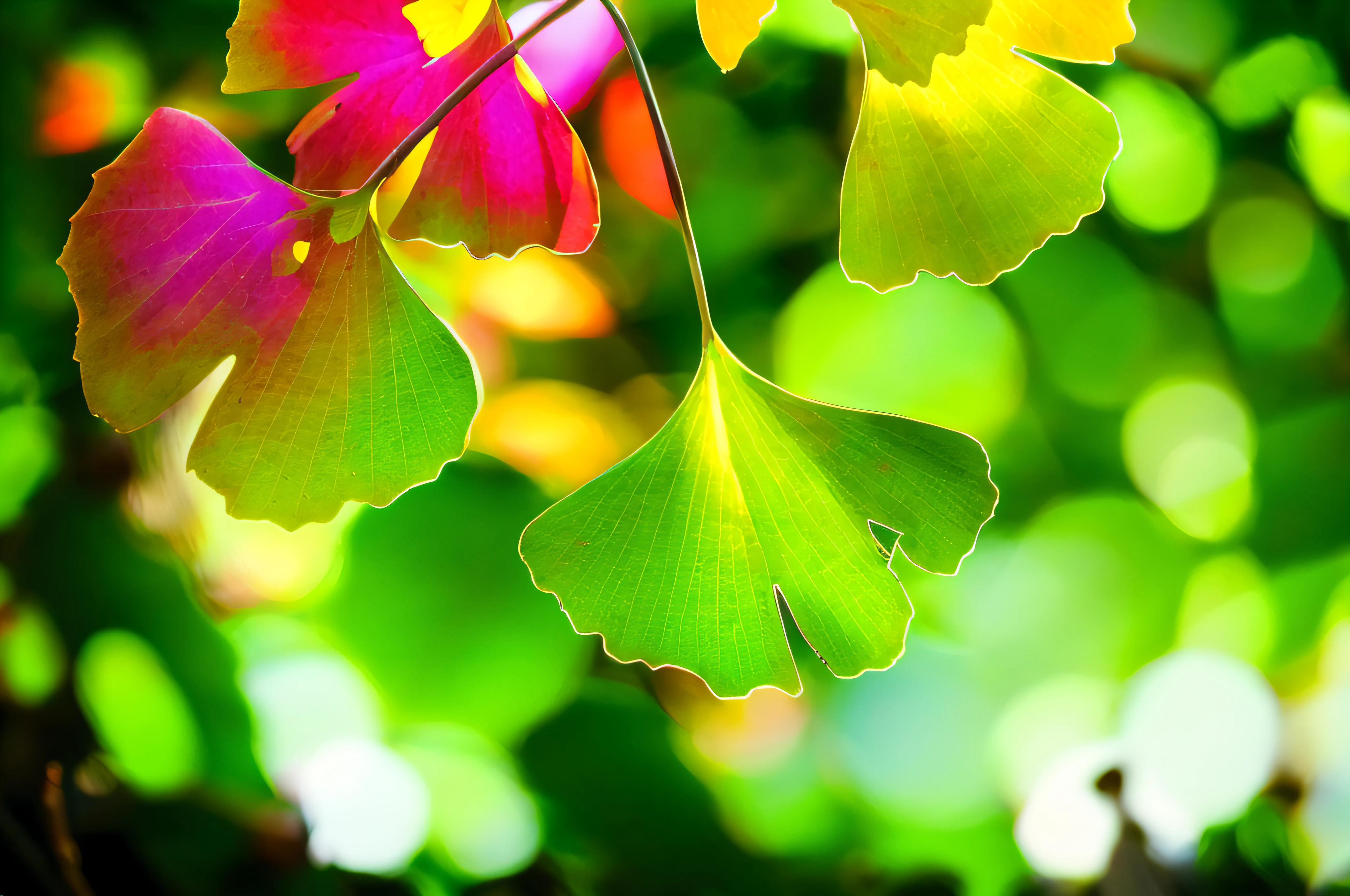 there is a close up of a leaf on a tree, backlight leaves, green backlight leaves, backlight green leaves, vibrant colorful green leaves, glowing green, green leaves, green and yellow colors, glowing leaves, yellow and green, green and yellow, translucent leaves, pale green backlit glow, close up of iwakura lain, green and yellow tones