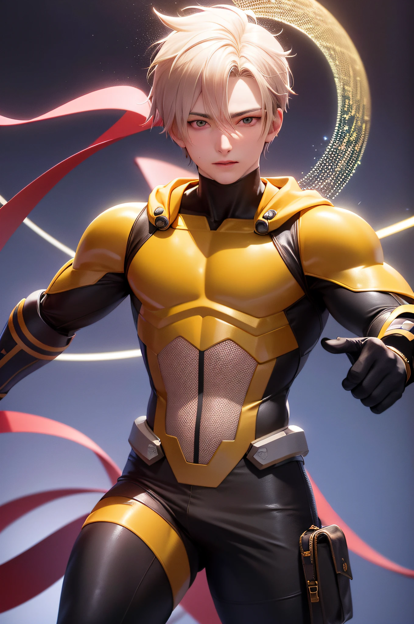 "Figure
The 20-year-old Japanese male Saitama is a true masterpiece with his poking head and cool face meticulously drawn with 8K quality images. standard appearance. He wears a yellow superhero suit with his body showing off his muscles. When looking at beautiful eyes, with erotic eyes, attracting the opposite person. His gaze is directed towards the viewer, you can clearly see Every little detail and perfect line, every beautiful skin detail with 8K quality, one is captivated by the confidence that exudes from every light. look.