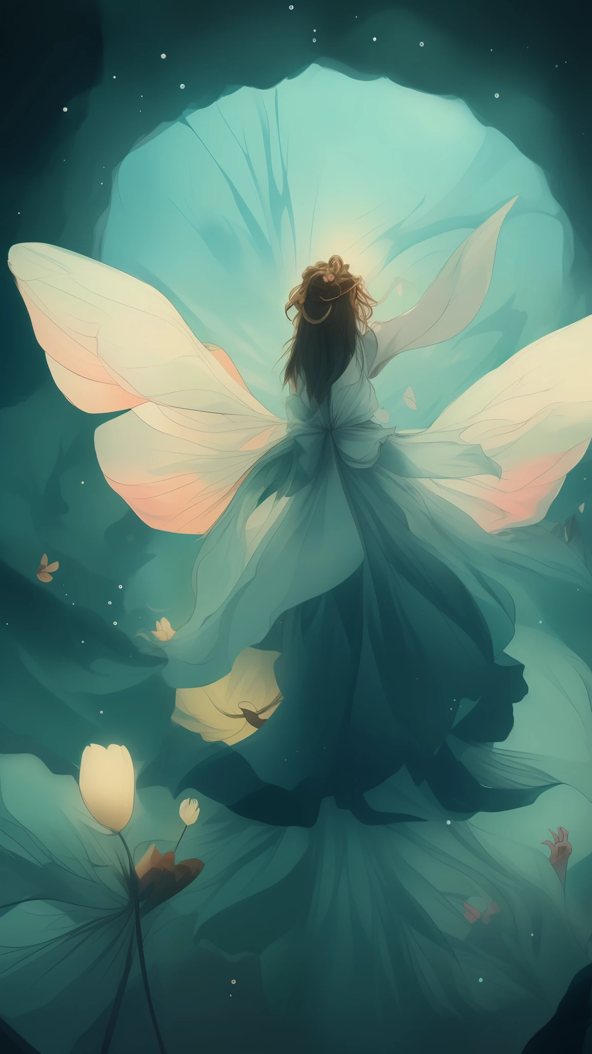 (Masterpiece, Top Quality, Official Art: 1.2), (Monochrome: 1.5), (Color), Looking at the Audience, 1 Girl, Solo, Gorgeous Background, Floating Colored Water, (2D: 1.5)