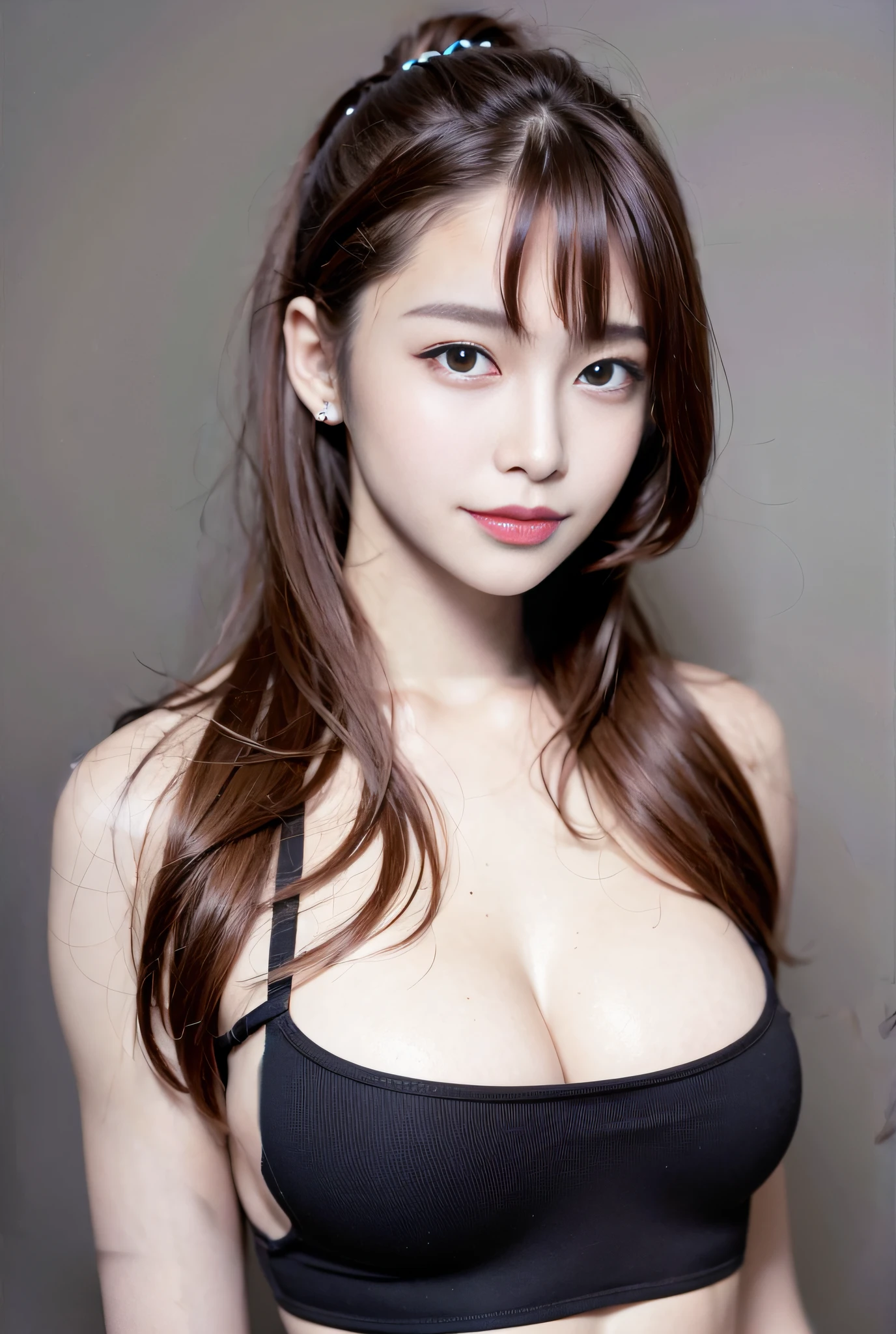 Ponytail, brown hair