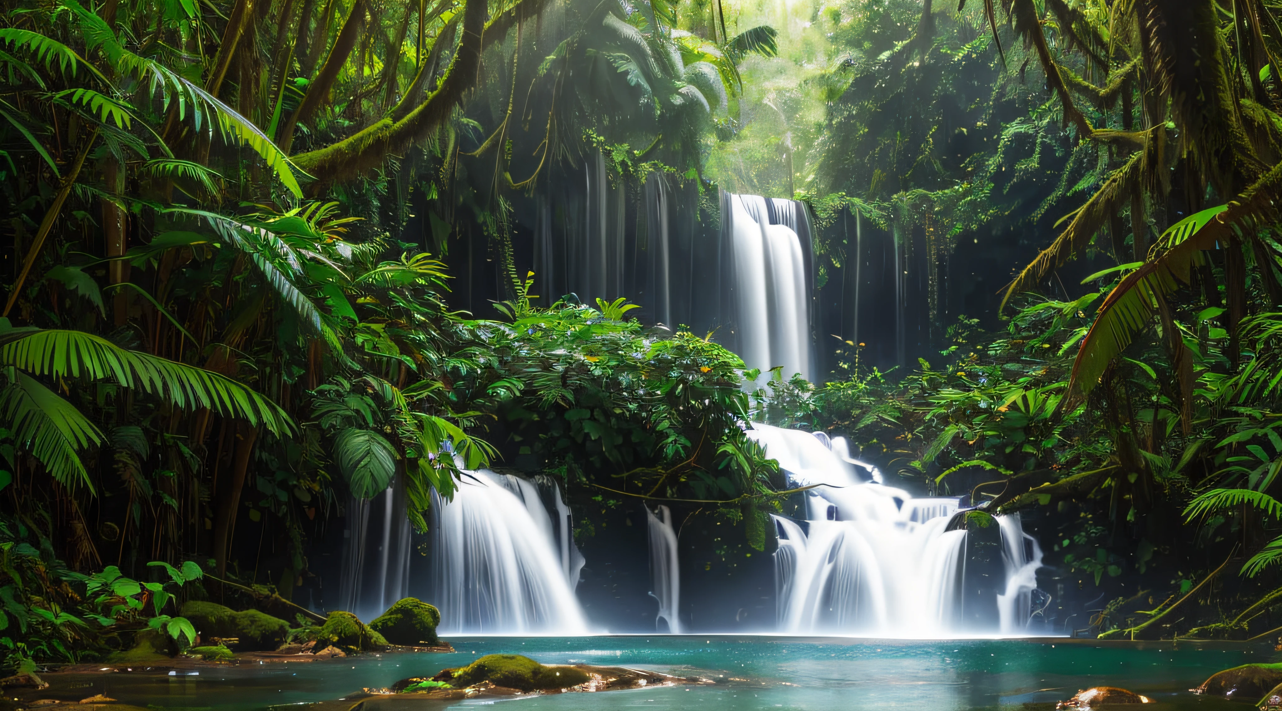Waterfall in a rainforest
