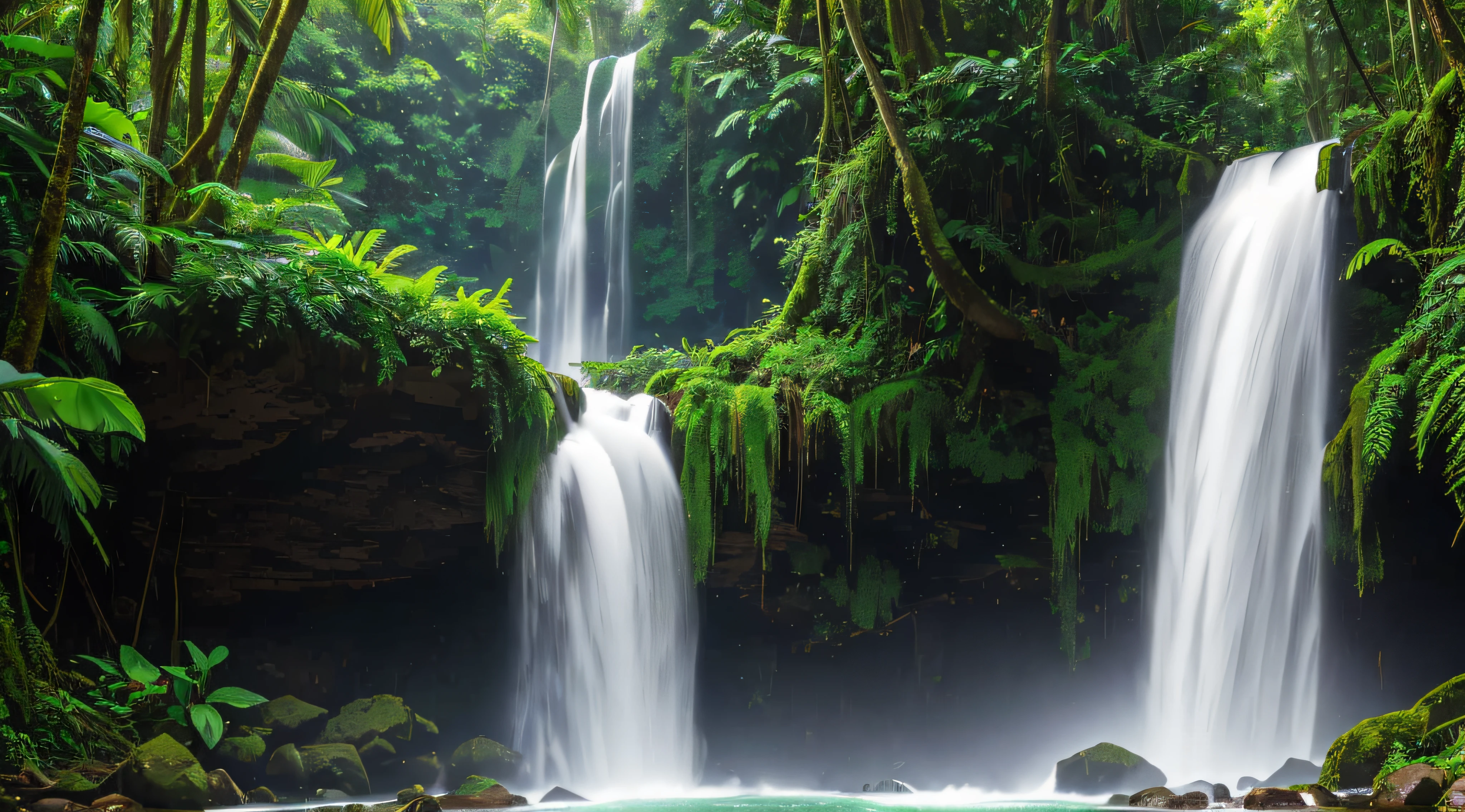 Waterfall in a rainforest
