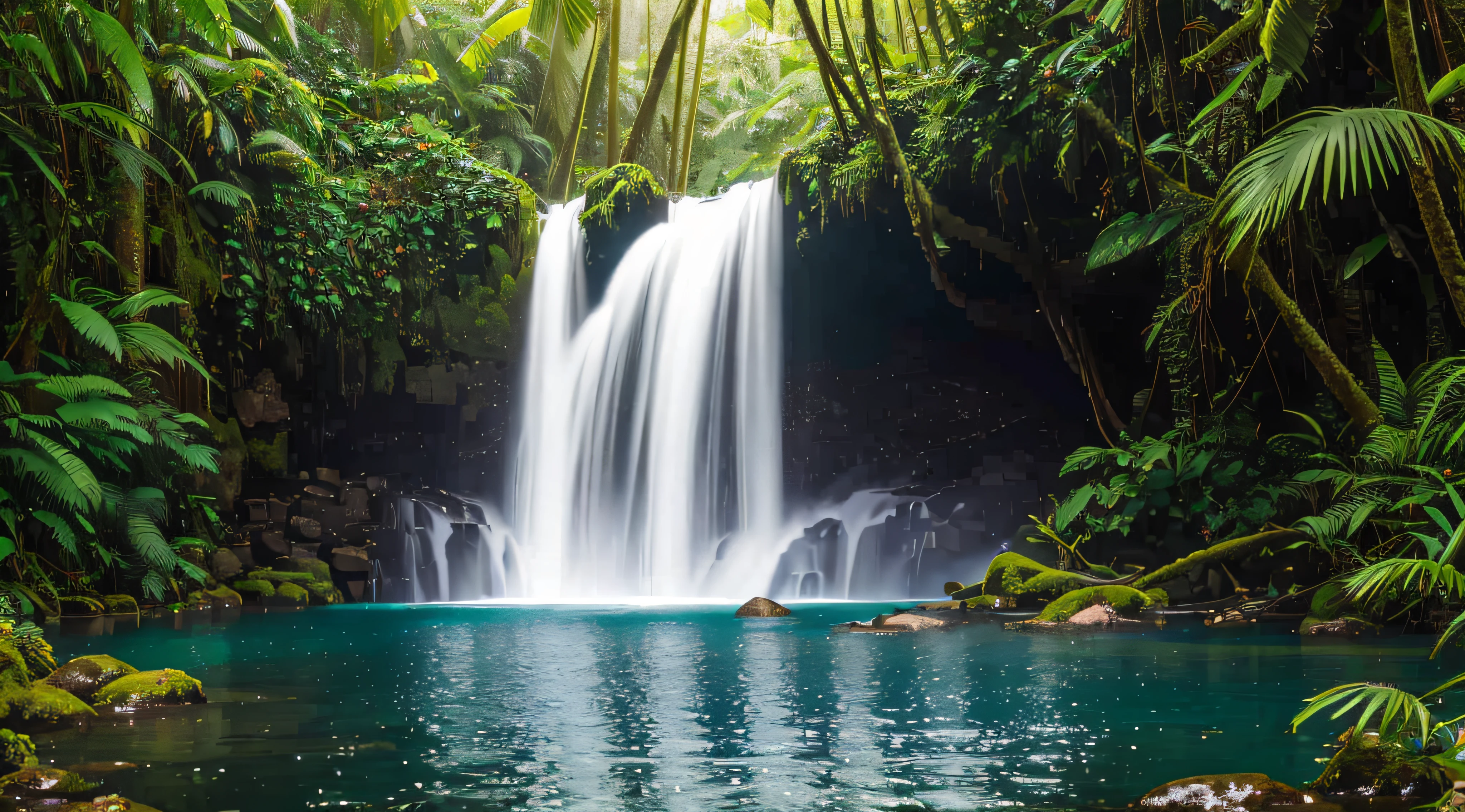Waterfall in a rainforest