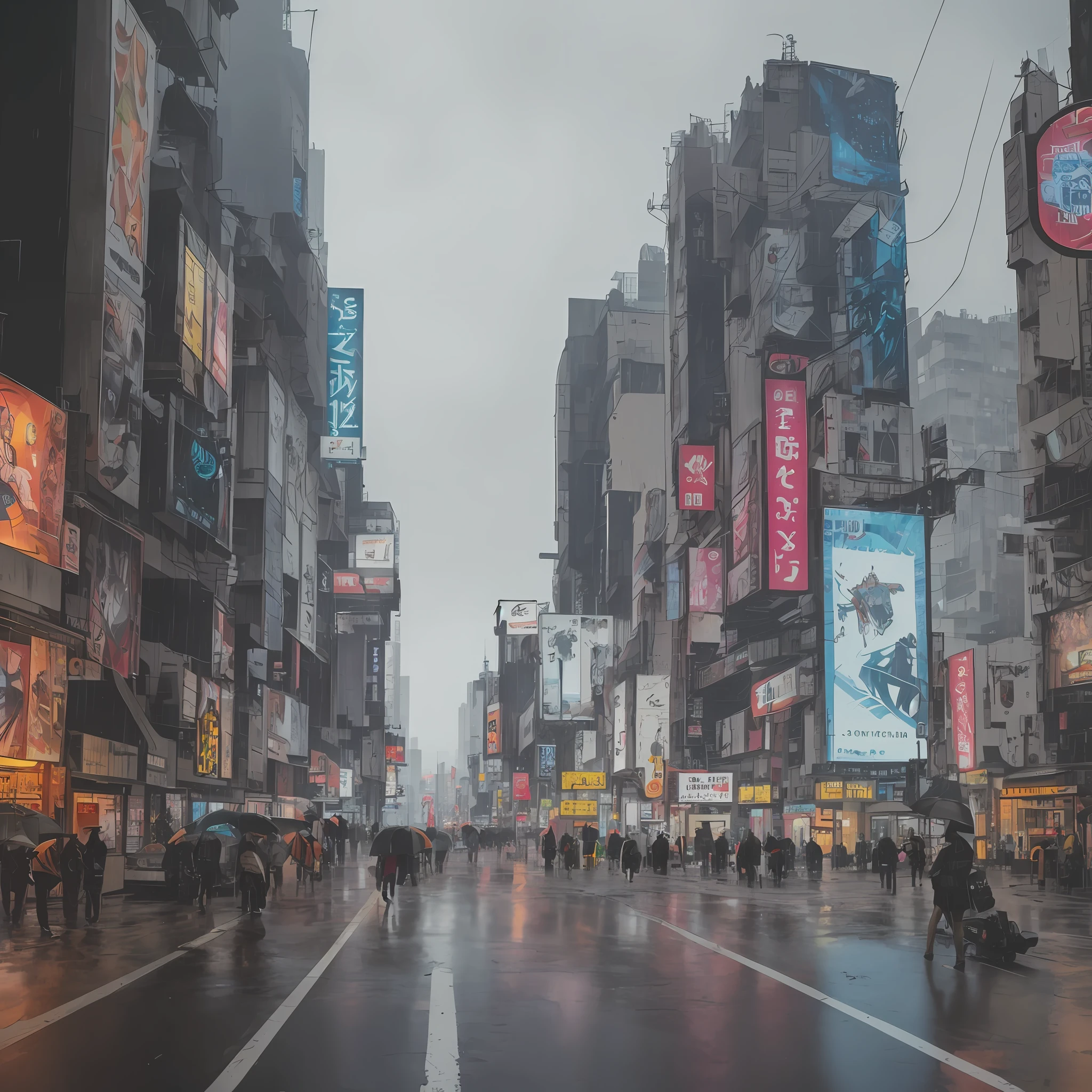 Cyberpunk world,Tokyo street, dystopian world, complex background, lights and activities, cinematic photography, super detailed rendering, Full HD, 4K,8K,10K, lightroom photo treatment, rainy night, stormy, tense climate of Dystopian terror, (bldrnrst:1.1), RAW, film-like, masterpiece, cinematic lighting, (landscape), photo of one (sprawling [technologically advanced| Decaying] cyberpunk city), (cityscape:1.2), complex, evokes feelings of despair, (by Andrzej Dybowski), RTX, cyberpunk art, (Kodak VISION3 500T color negative 35mm film), film scan, (film grain), 8k --auto