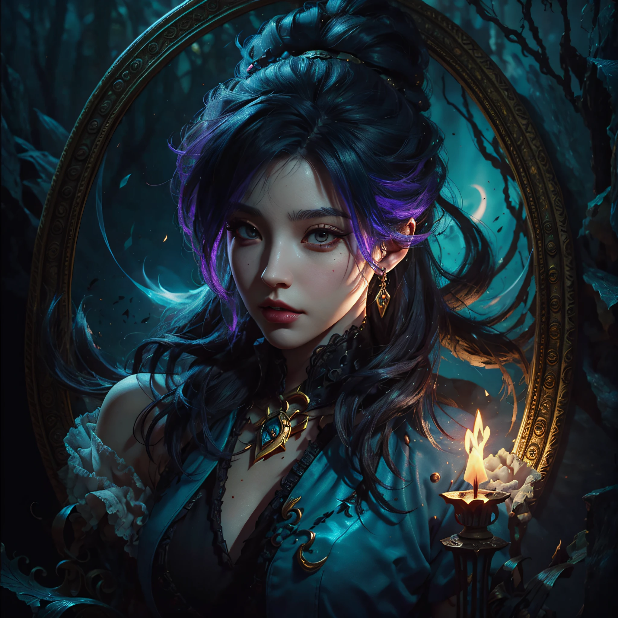 a close up of a person holding a oil lamp, arcane jinx, caitlyn from league of legends, extremely detailed artgerm, samira from league of legends, kda, from league of legends, jinx from league of legends, style artgerm, league of legends character, artgerm detailed, league of legends concept art, ashe