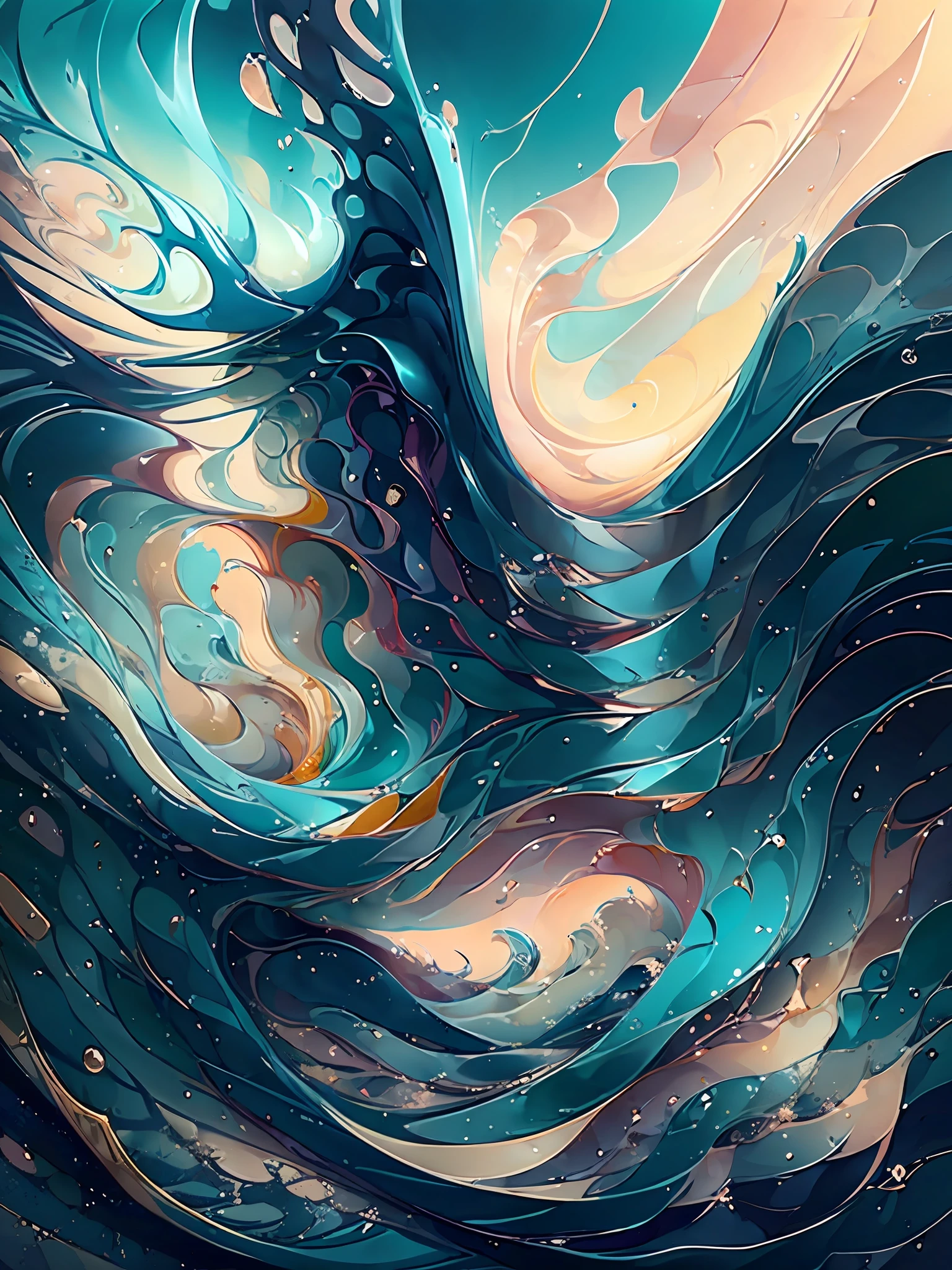 Bizhi Bowen, blue sea, waves, white waves, green waves, red waves