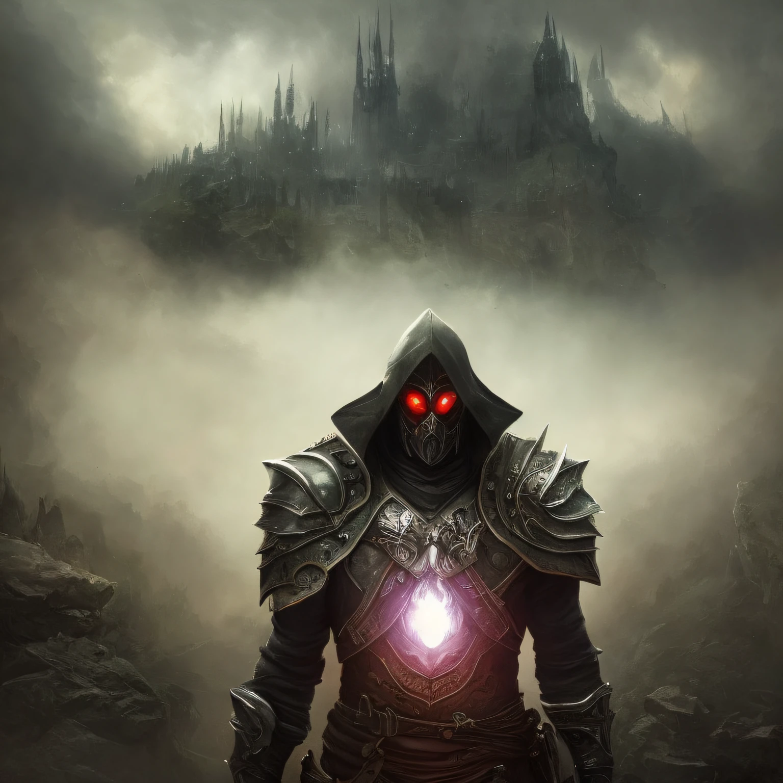 ((best quality)), ((masterpiece)), (detailed) 4k, High detail RAW color closeup Photo of
a powerful and intimidating mutated human with glowing eyes and a deep scar on his chest. He is wearing wet black steel armor with fluttering cloak while holding a big sword.
He is standing in heavy rain on a battlefield with fog that covers the ground. It is a mystical and otherworldly realm with swirling clouds of fog and mist enveloping everything and silhouettes are hidden just beyond the veil of the mists.
, hdr, Bioluminescent Details,absurdres, ,Quixel Megascans, solo,volumetric lighting, volumetric fog,
realesrgan, gigapixel, LDSR ,
,(Art by Aleksi Briclot, Simon Bisley, Tim Vigil and blizzard entertainment), --auto