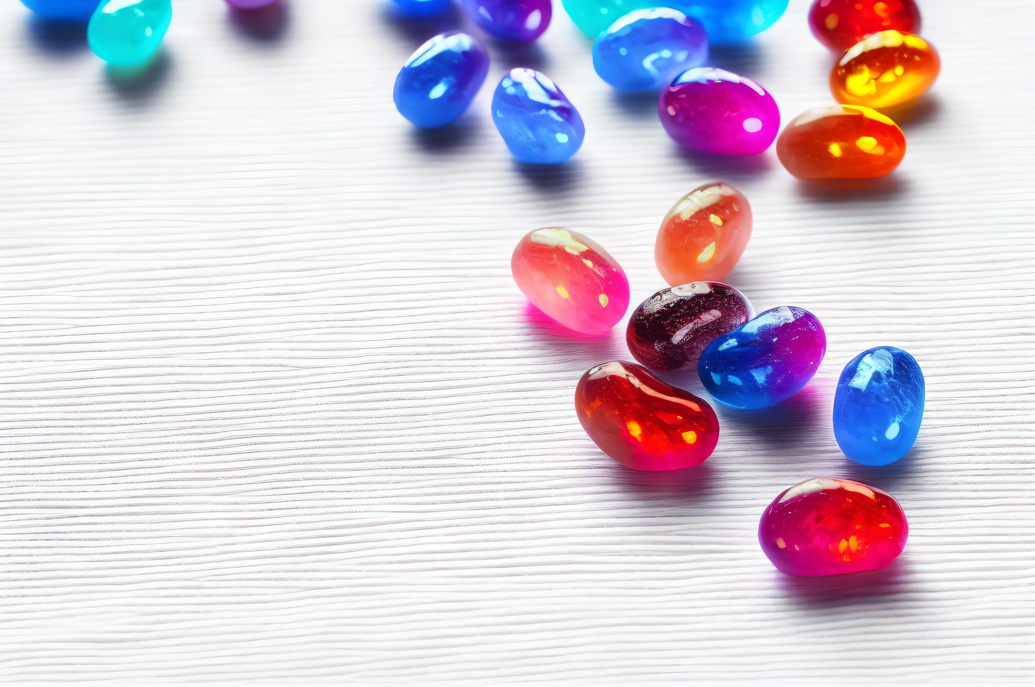 a close up of a pile of jelly beans on a white surface, jellybeans, with colorfull jellybeans organs, candies, gumdrops, jelly, gummy candies, beans, candy treatments, candy, jelly - like texture, red gems scattered like dust, candy decorations, made of candy, sweets, submerged in cranberries, jello, pexels, drops