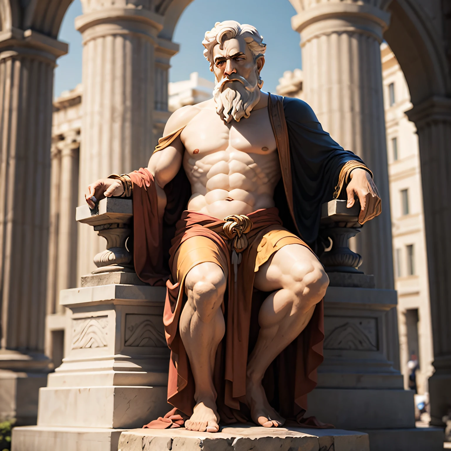 good old greek, male, philosopher, full body, staue,  no background --auto
