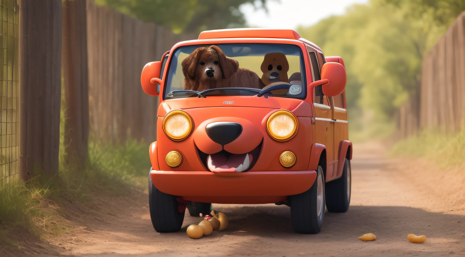 Dog with the scoob-doo, with a hot potato in his mouth and talking