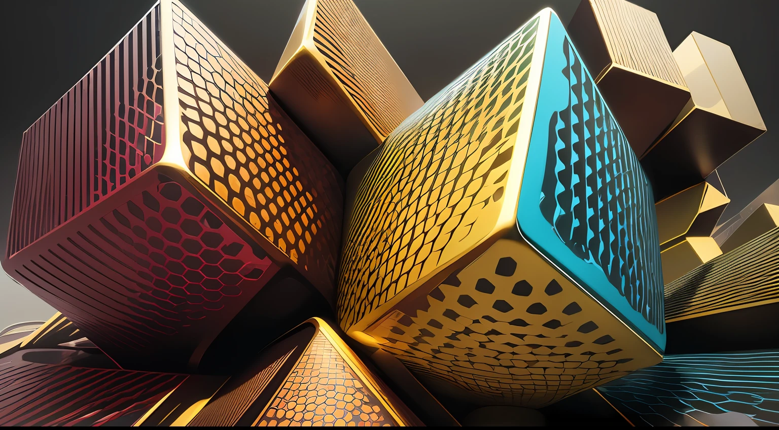 Generate an abstract hexagonal metal background with the inclusion of light. The image should showcase a hexagonal pattern with a metallic texture, appearing sleek and modern. The hexagons can vary in size and be arranged in an intricate and visually appealing manner. The metallic surface should reflect light, creating a dynamic and captivating effect. The lighting should be strategically placed to highlight certain areas, adding depth and dimension to the image. The overall aesthetic should be polished and futuristic, making it suitable for a variety of design projects, such as technology, branding, and digital art.