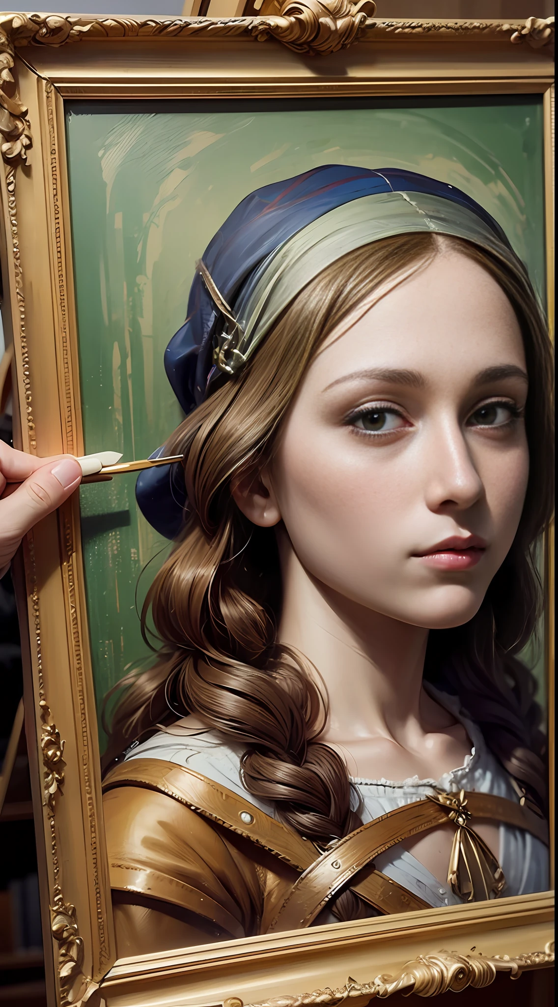 an image of leonardo da vinci painting self portrait, photo realistic, raw image, 8k resolution, --auto --s2