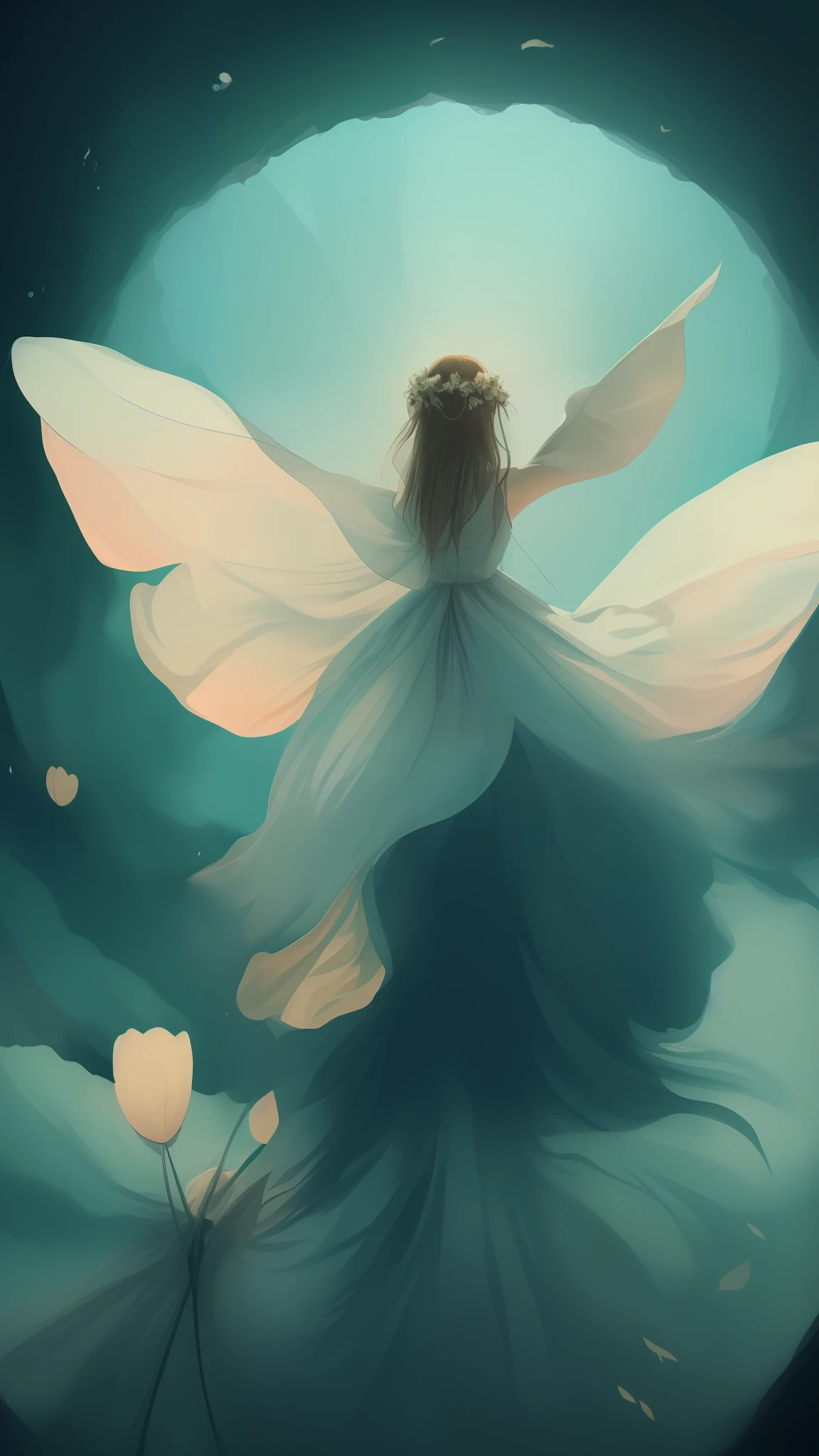 (Masterpiece, Top Quality, Official Art: 1.2), (Monochrome: 1.5), (Color), Looking at the Audience, 1 Girl, Solo, Gorgeous Background, Floating Colored Water, (2D: 1.5)