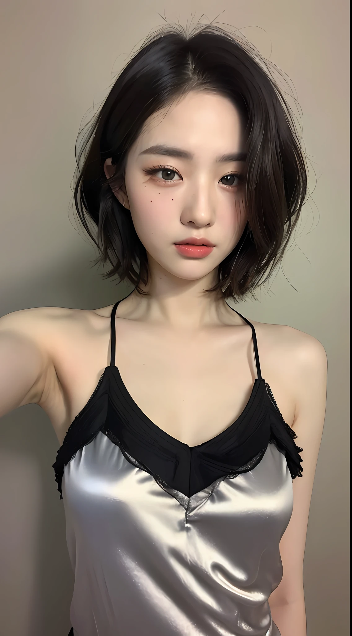 ((Best quality, 8k, Masterpiece :1.3)), Sharp focus:1.2, Perfect Body Beauty:1.4,((Layered short hair:1.2)), (sleepwear:1.2), Highly detailed face and skin texture, Fine eyes, Double eyelids,