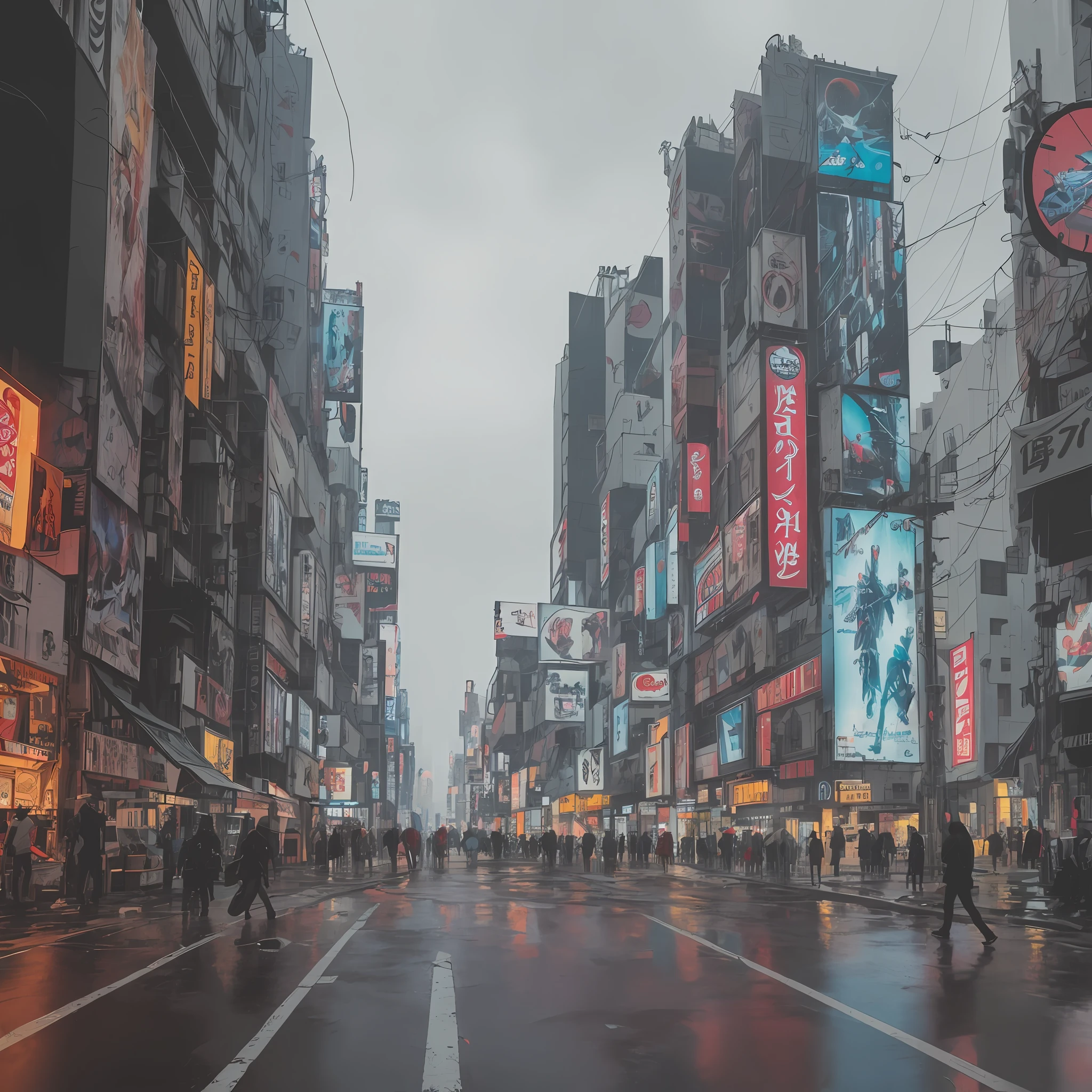 Cyberpunk world,Tokyo street, dystopian world, complex background, lights and activities, cinematic photography, super detailed rendering, Full HD, 4K,8K,10K, lightroom photo treatment, rainy night, stormy, tense climate of Dystopian terror, (bldrnrst:1.1), RAW, film-like, masterpiece, cinematic lighting, (landscape), photo of one (sprawling [technologically advanced| Decaying] cyberpunk city), (cityscape:1.2), complex, evokes feelings of despair, (by Andrzej Dybowski), RTX, cyberpunk art, (Kodak VISION3 500T color negative 35mm film), film scan, (film grain), 8k --auto