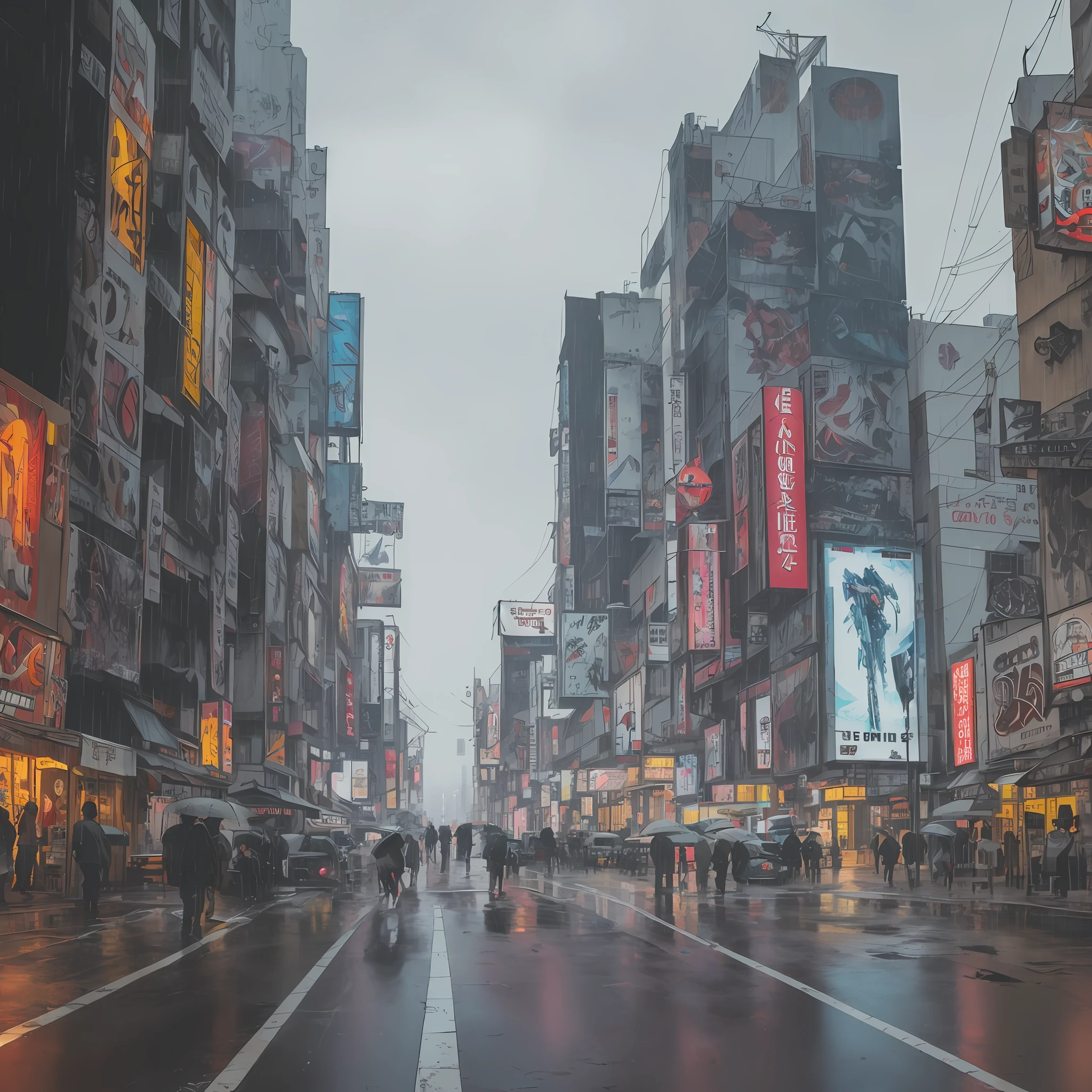 Cyberpunk world,Tokyo street, dystopian world, complex background, lights and activities, cinematic photography, super detailed rendering, Full HD, 4K,8K,10K, lightroom photo treatment, rainy night, stormy, tense climate of Dystopian terror, (bldrnrst:1.1), RAW, film-like, masterpiece, cinematic lighting, (landscape), photo of one (sprawling [technologically advanced| Decaying] cyberpunk city), (cityscape:1.2), complex, evokes feelings of despair, (by Andrzej Dybowski), RTX, cyberpunk art, (Kodak VISION3 500T color negative 35mm film), film scan, (film grain), 8k --auto