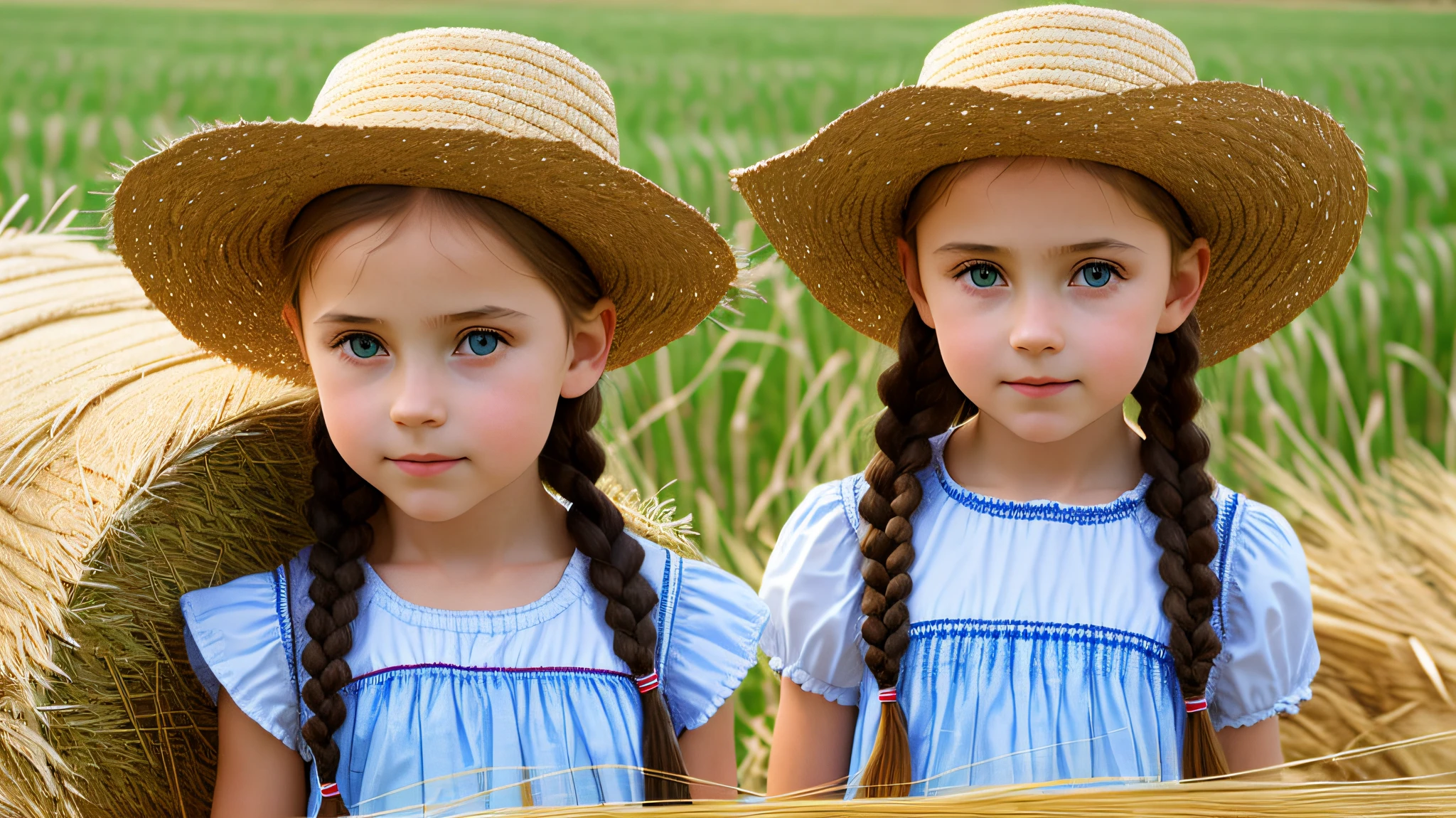 there is a GIRL CHILD 12 YEAR OLD BLONDE, holding a basket of pears and a hat, wearing a straw hat and overalls, with straw hat, wearing straw hat, wearing orange sun dress, photo shoot, wearing farm clothes, young girl, young, dora the explorer as real girl, promo still, cute girl, by Juan O'Gorman