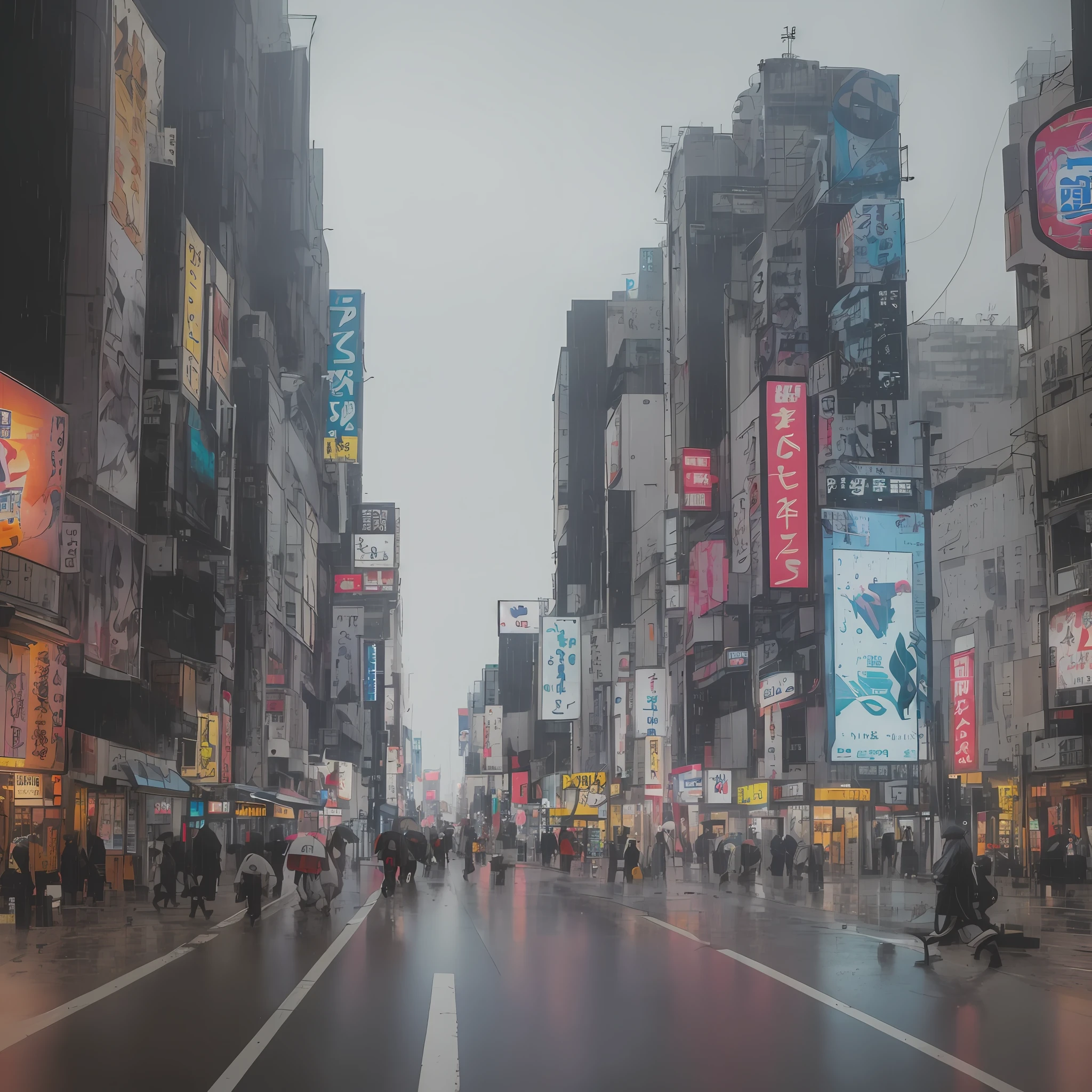 araful city street with people walking and cars driving on it, rainy streets in the background, rainy cyberpunk city, tokyo anime scene, rainy urban streets, heavy rainning at tokyo night, tokyo in a flood, it is raining heavily, cyberpunk streets in japan, tokyo futuristic and clean, rainy street, tokyo street cityscape, japanese downtown, day after raining