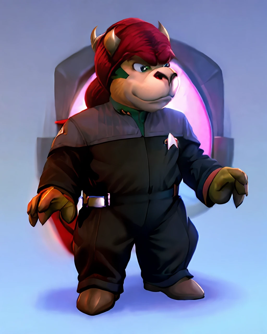 bowser wearing ds9st uniform