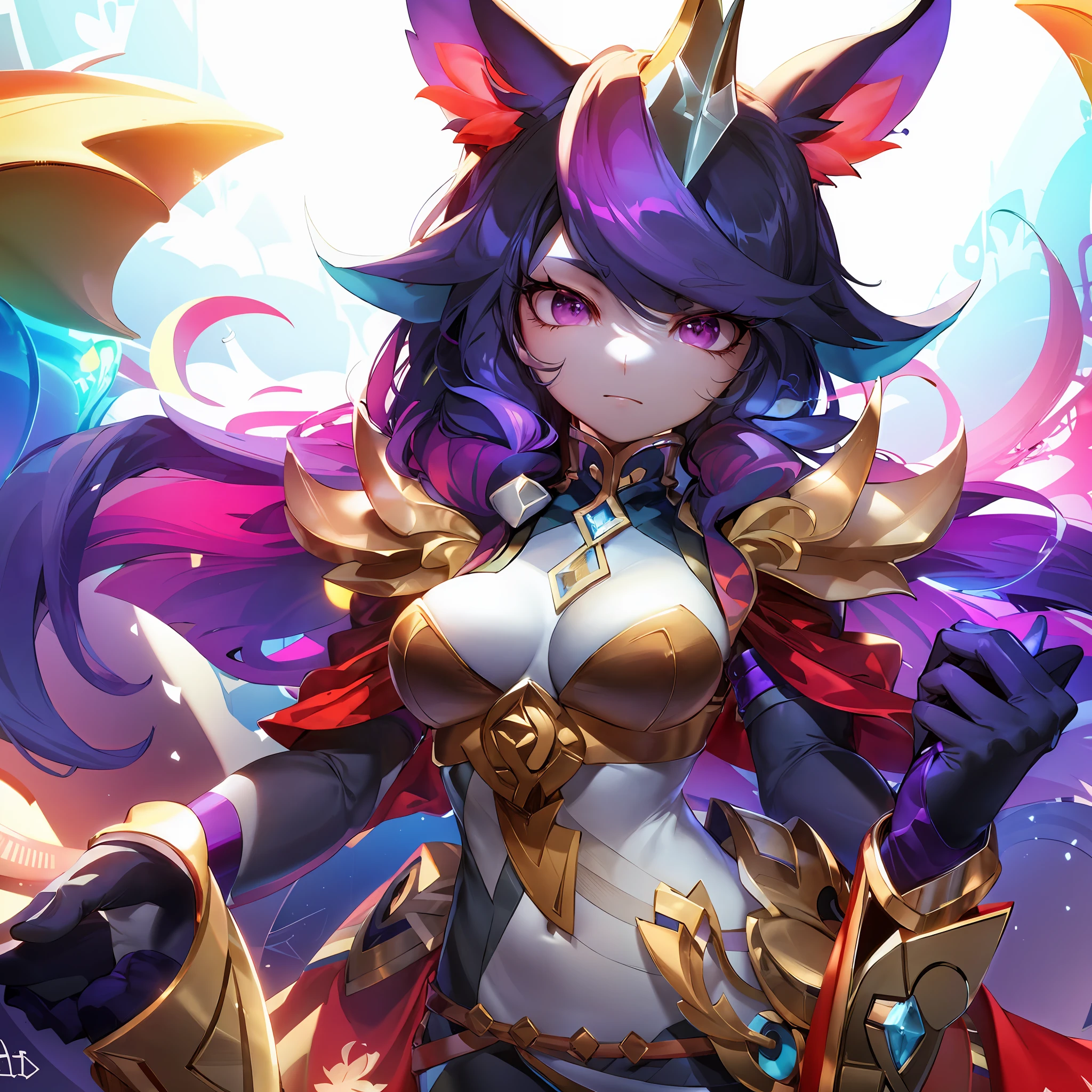 a close up of a woman in a costume with a sword, extremely detailed artgerm, onmyoji detailed art, ahri, style artgerm, mystical anubis valkyrie, portrait knights of zodiac girl, ! dream artgerm, onmyoji, artgerm and rossdraws, seraphine ahri kda, astri lohne, furry, anthropomorphic animal, beautiful, pretty, cute, colorful, dreamlike, different dimension, sad.